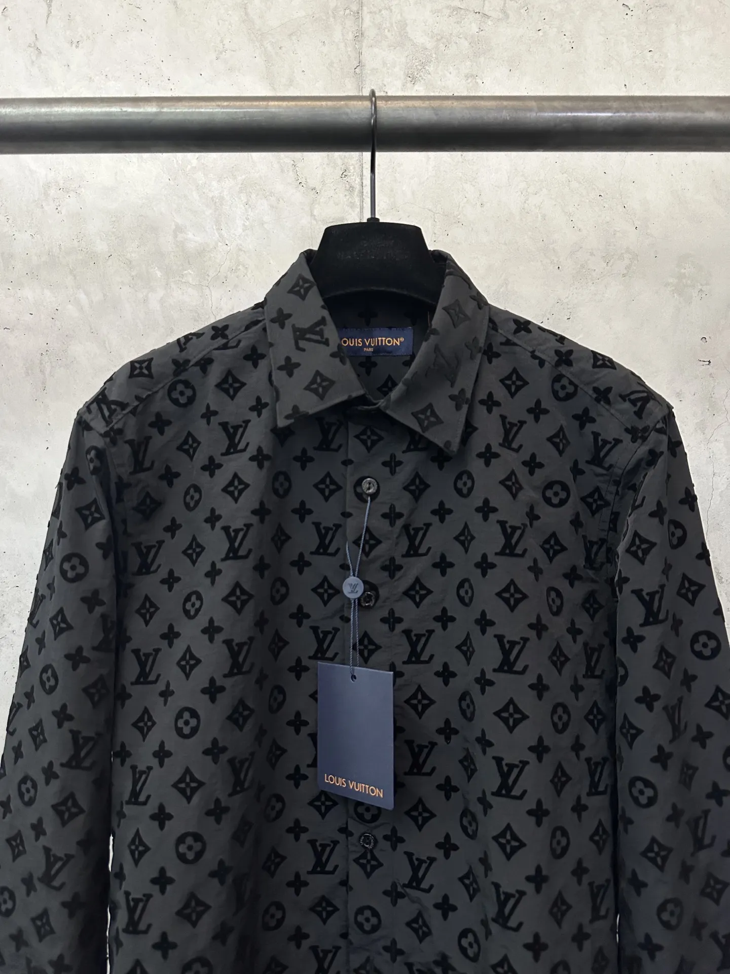 Monogram Flocked Long-Sleeve Shirt D27024458 — view 3