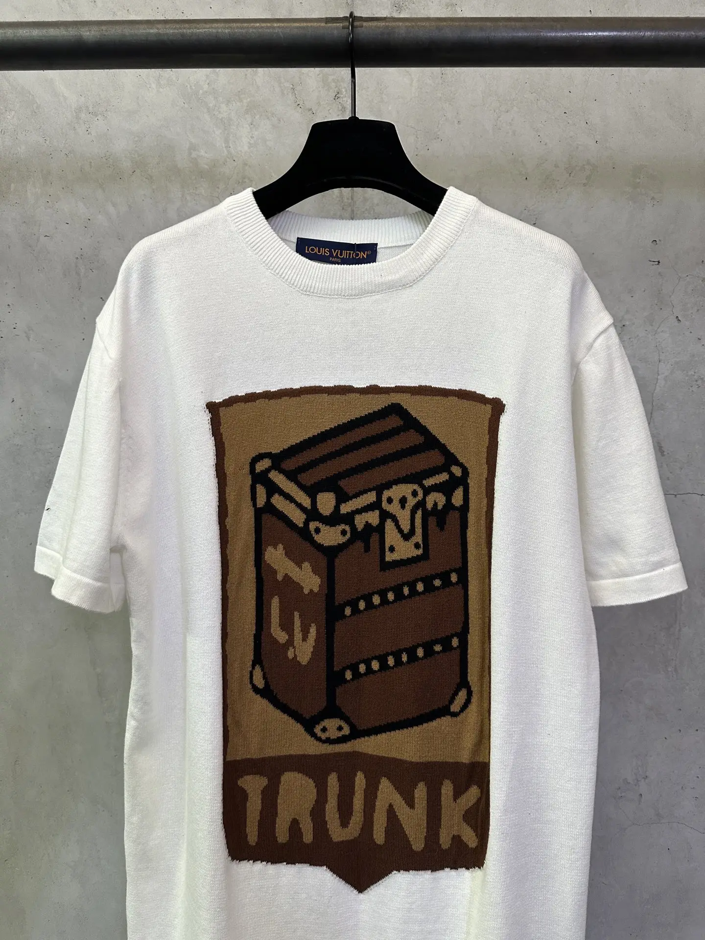 Trunk Intarsia Cotton Knit T-Shirt D27012894 — view 3