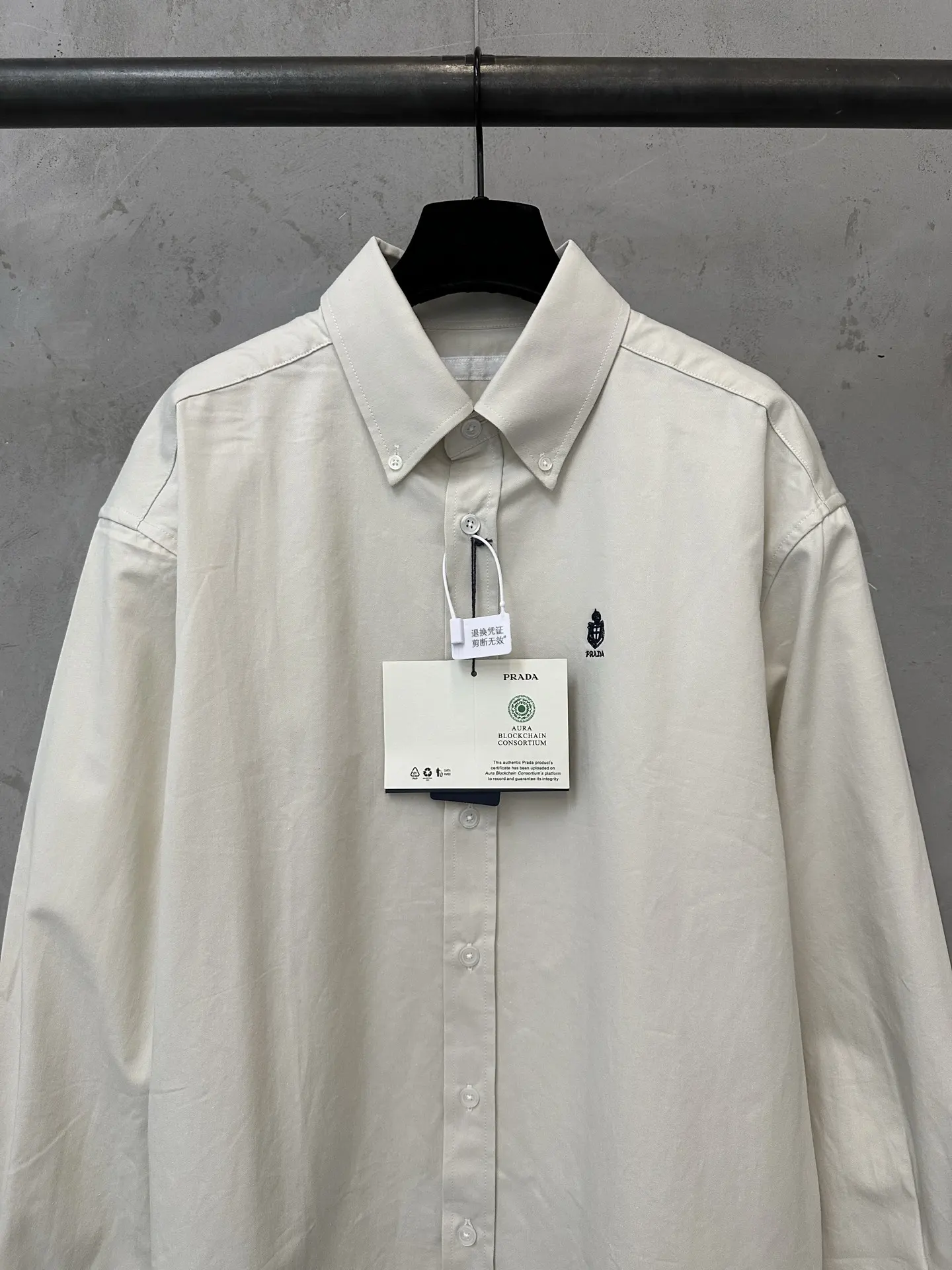 Logo Embroidered Cotton Twill Shirt D27023584 — view 3