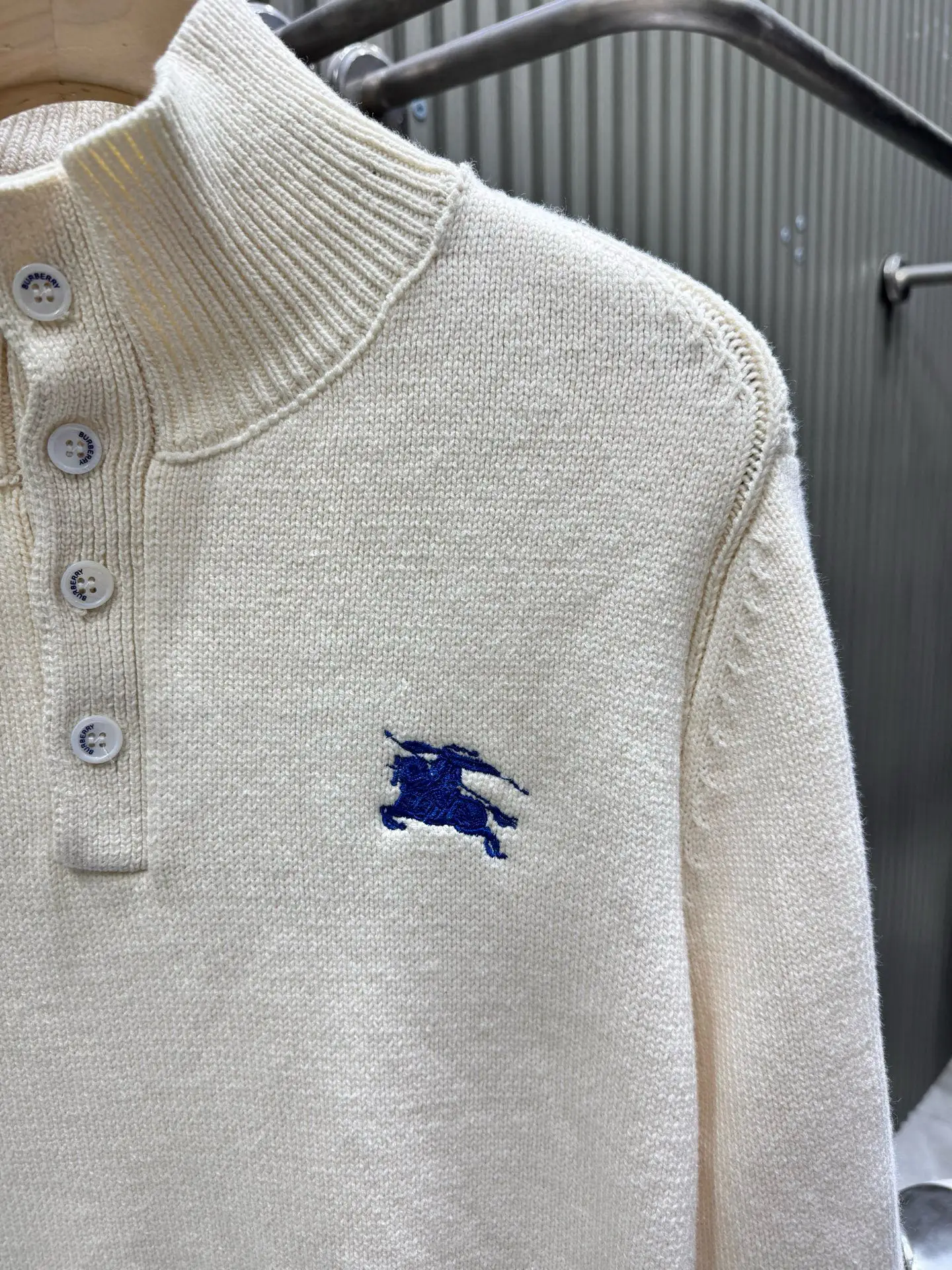 Embroidered Logo Half-Button Knit Sweater D27014546 — view 6