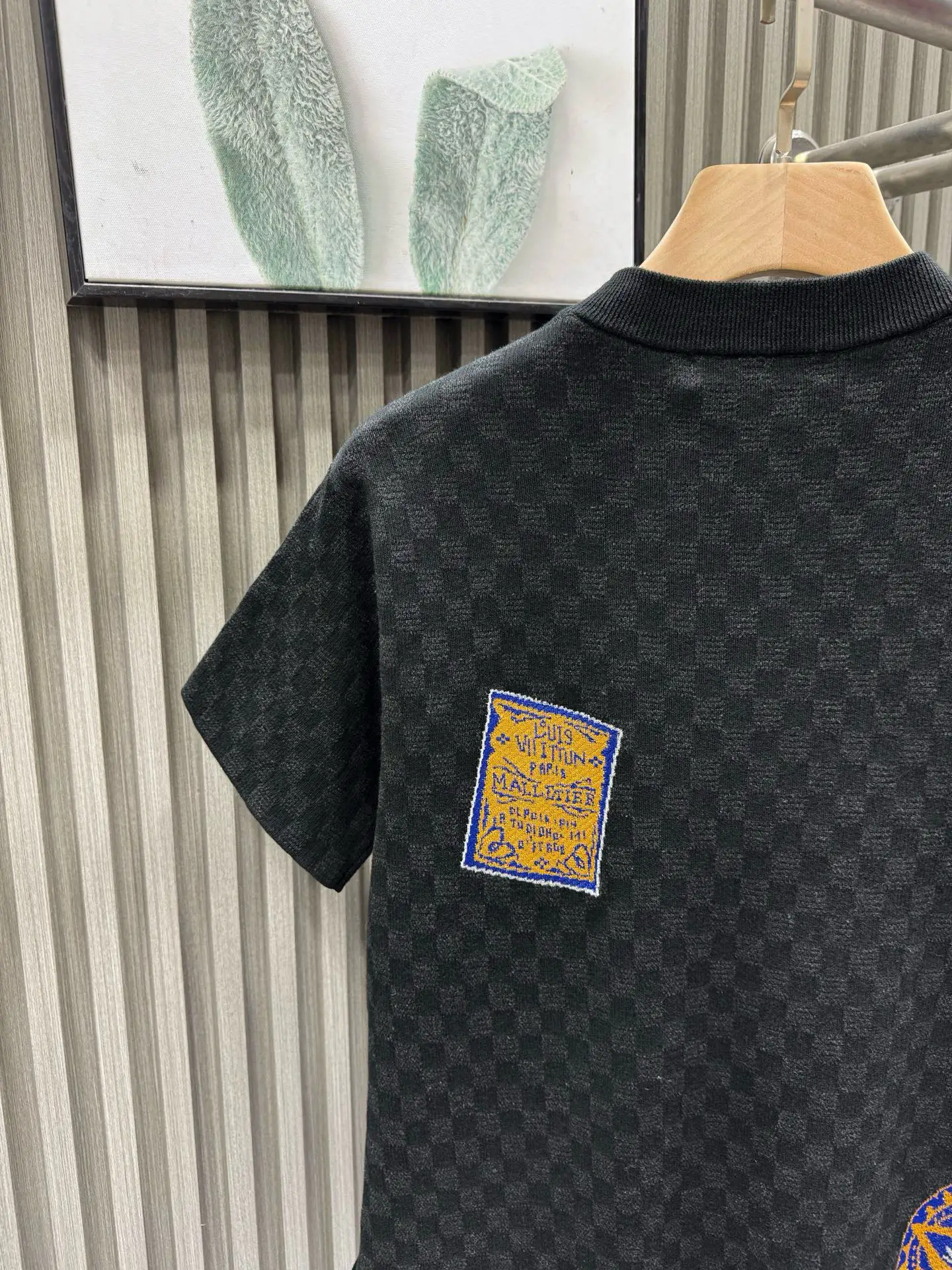 Damier Jacquard Patch Knit T-Shirt D27014532 — view 9