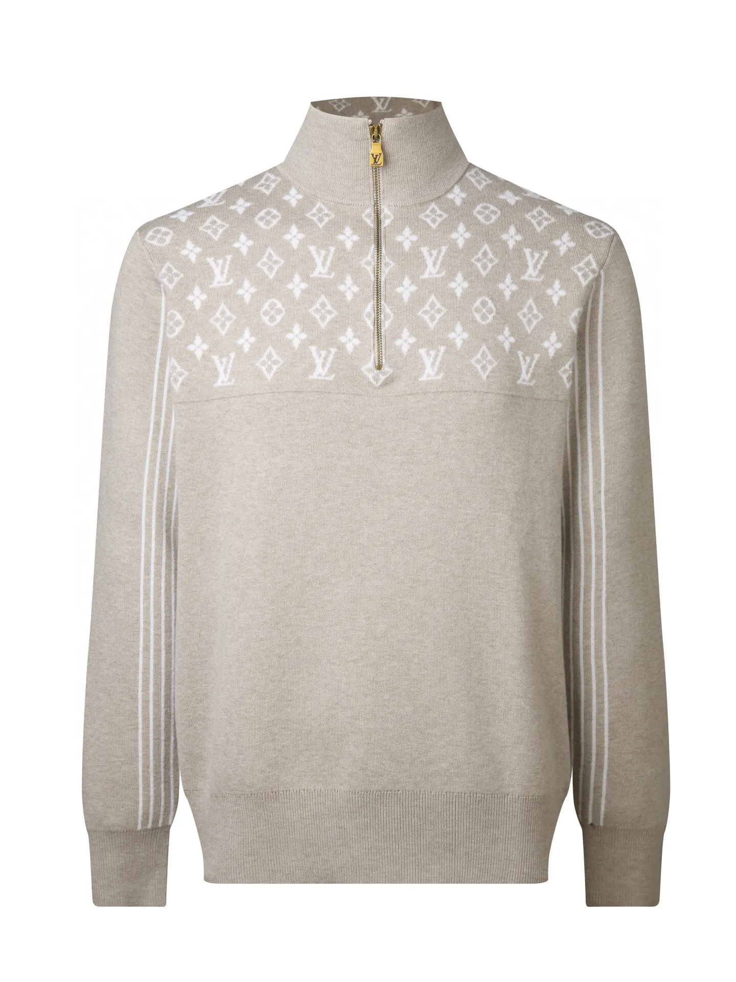 Monogram Jacquard Half-Zip Wool Sweater D27516402