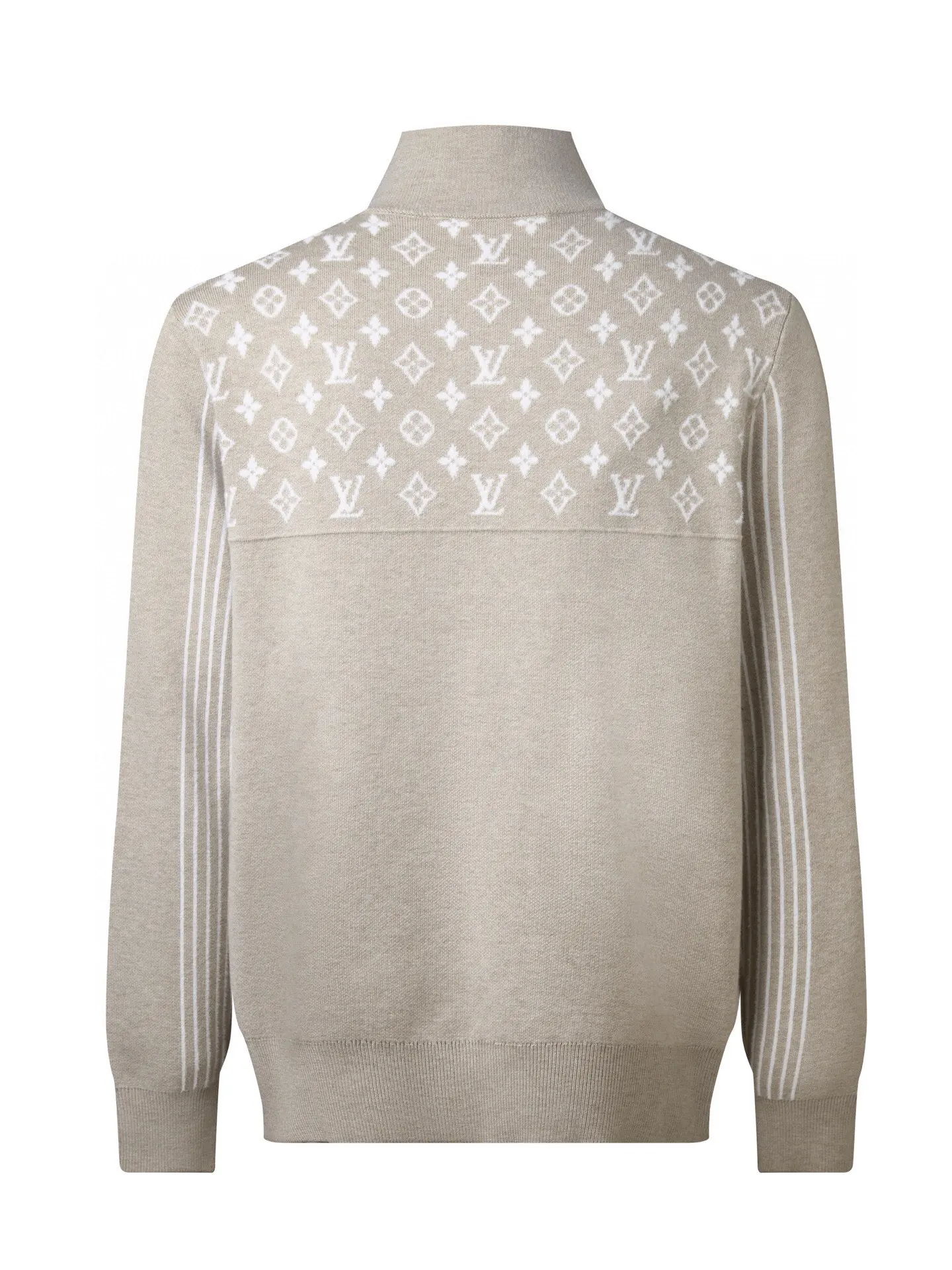 Monogram Jacquard Half-Zip Wool Sweater D27516402 — view 2