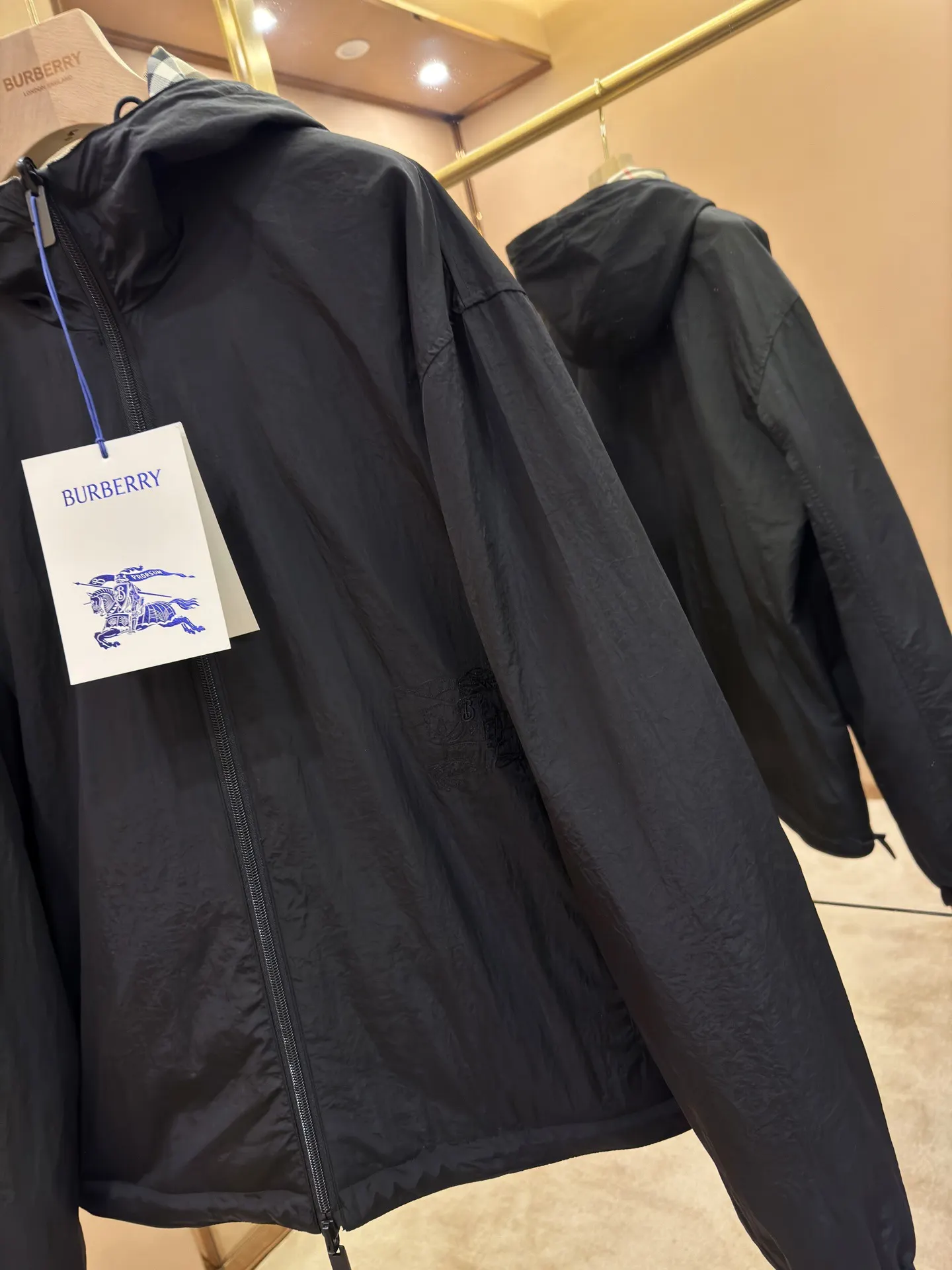 Reversible Check Hooded Jacket D27516405 — view 5