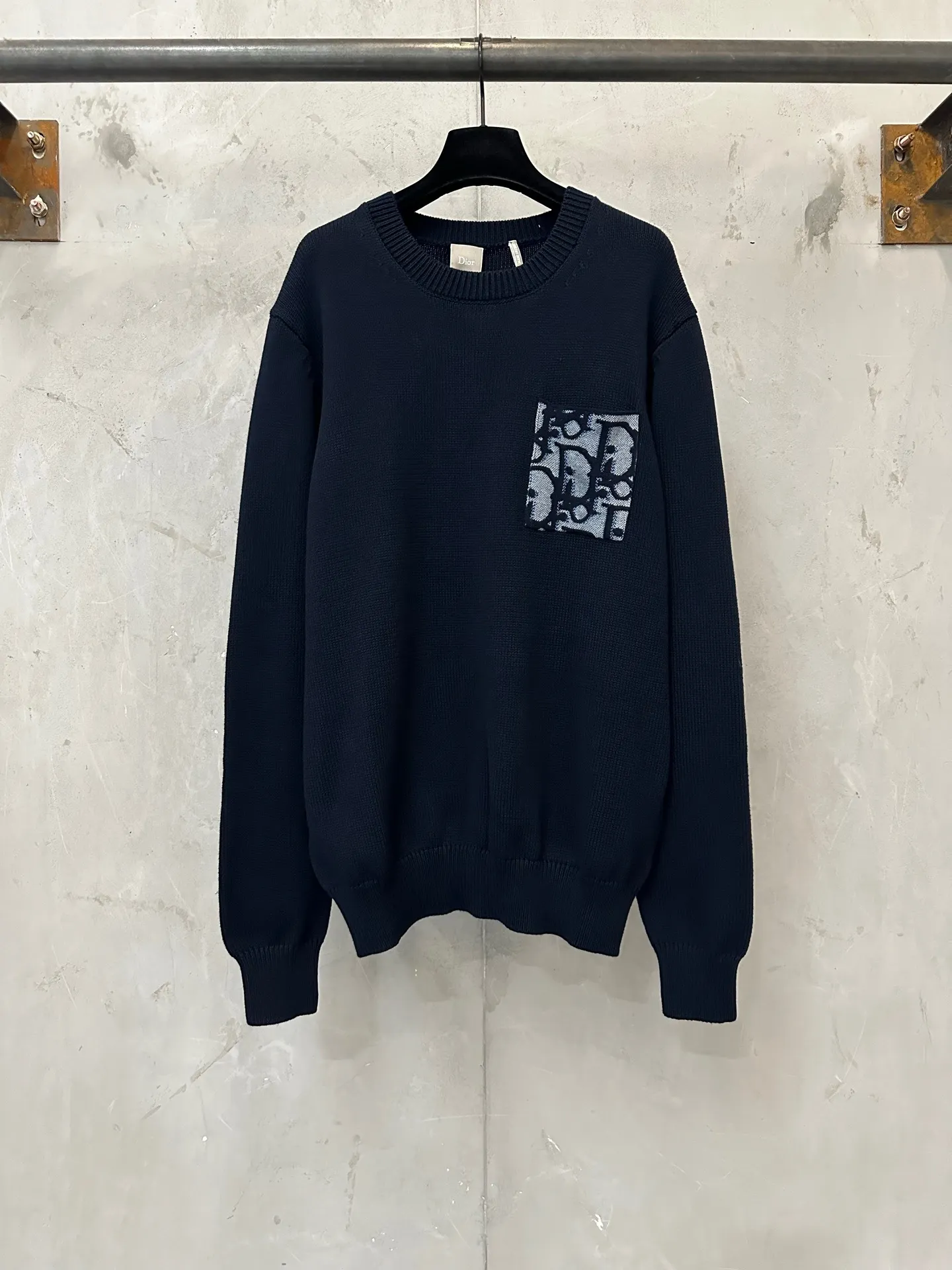 Oblique Jacquard Pocket Cotton Sweater D28024383