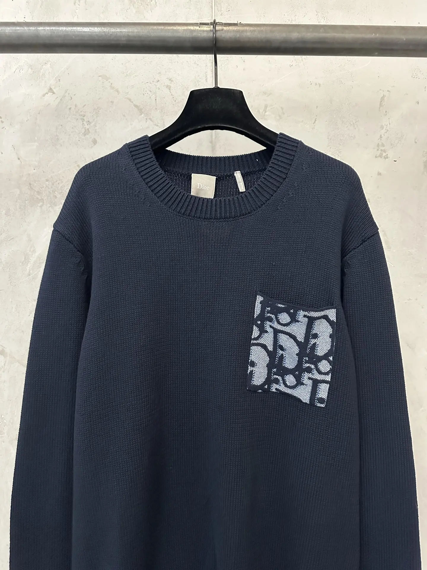 Oblique Jacquard Pocket Cotton Sweater D28024383 — view 3