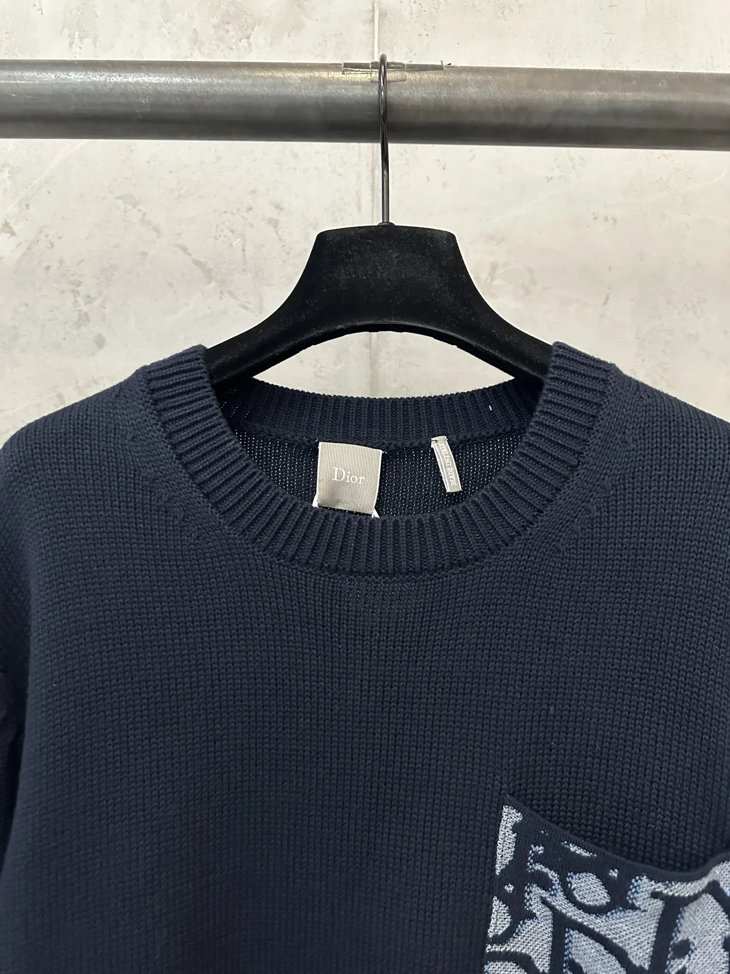 Oblique Jacquard Pocket Cotton Sweater D28024383 — view 5