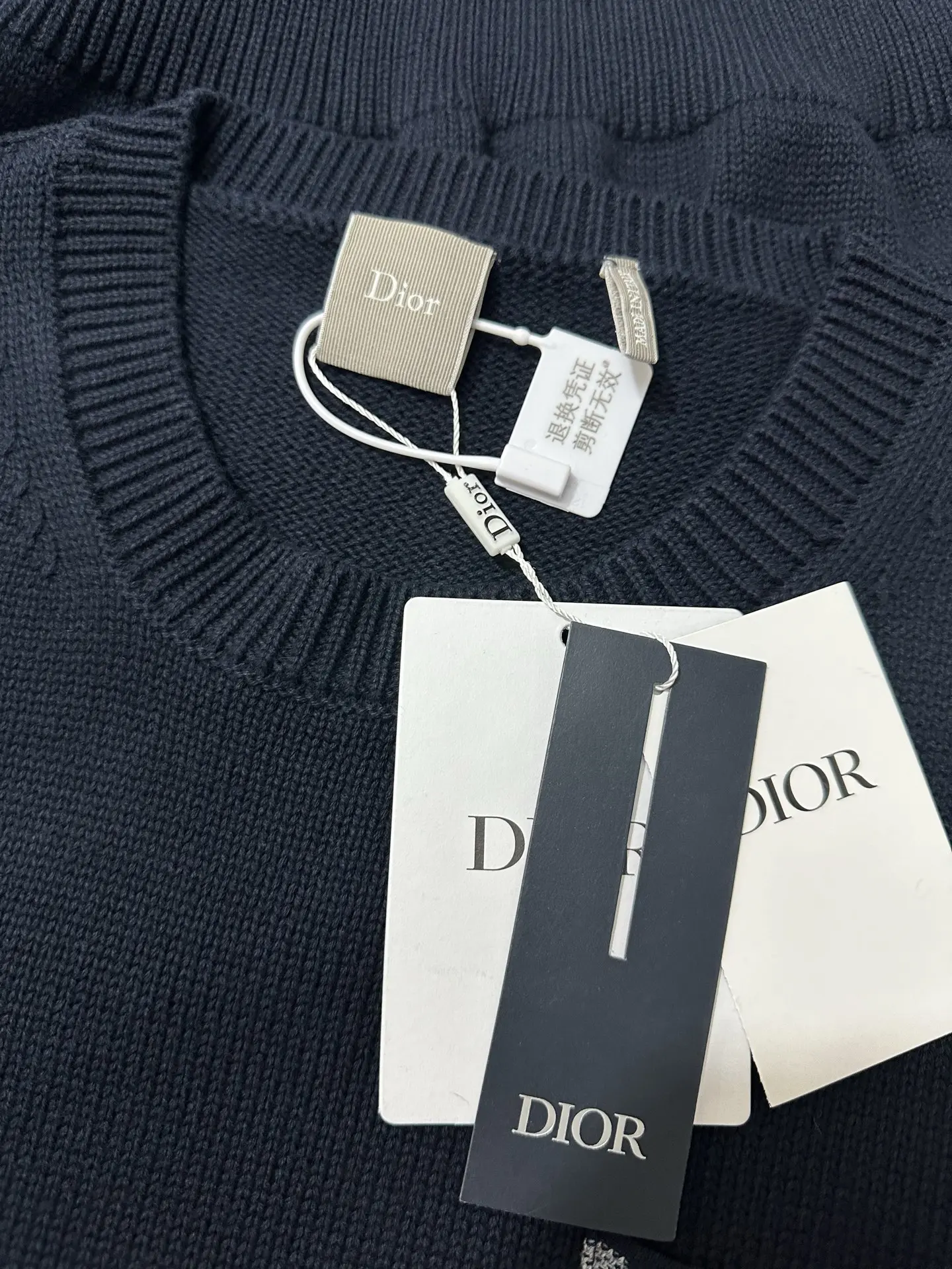 Oblique Jacquard Pocket Cotton Sweater D28024383 — view 6