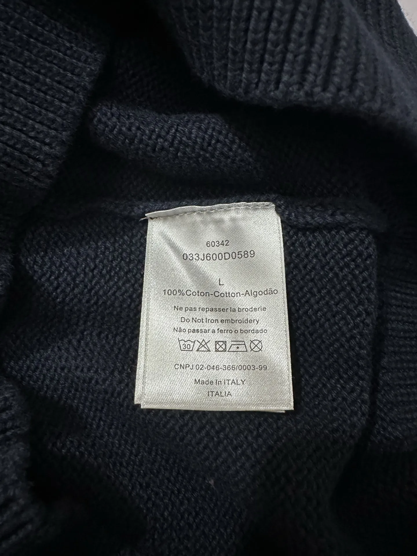Oblique Jacquard Pocket Cotton Sweater D28024383 — view 9
