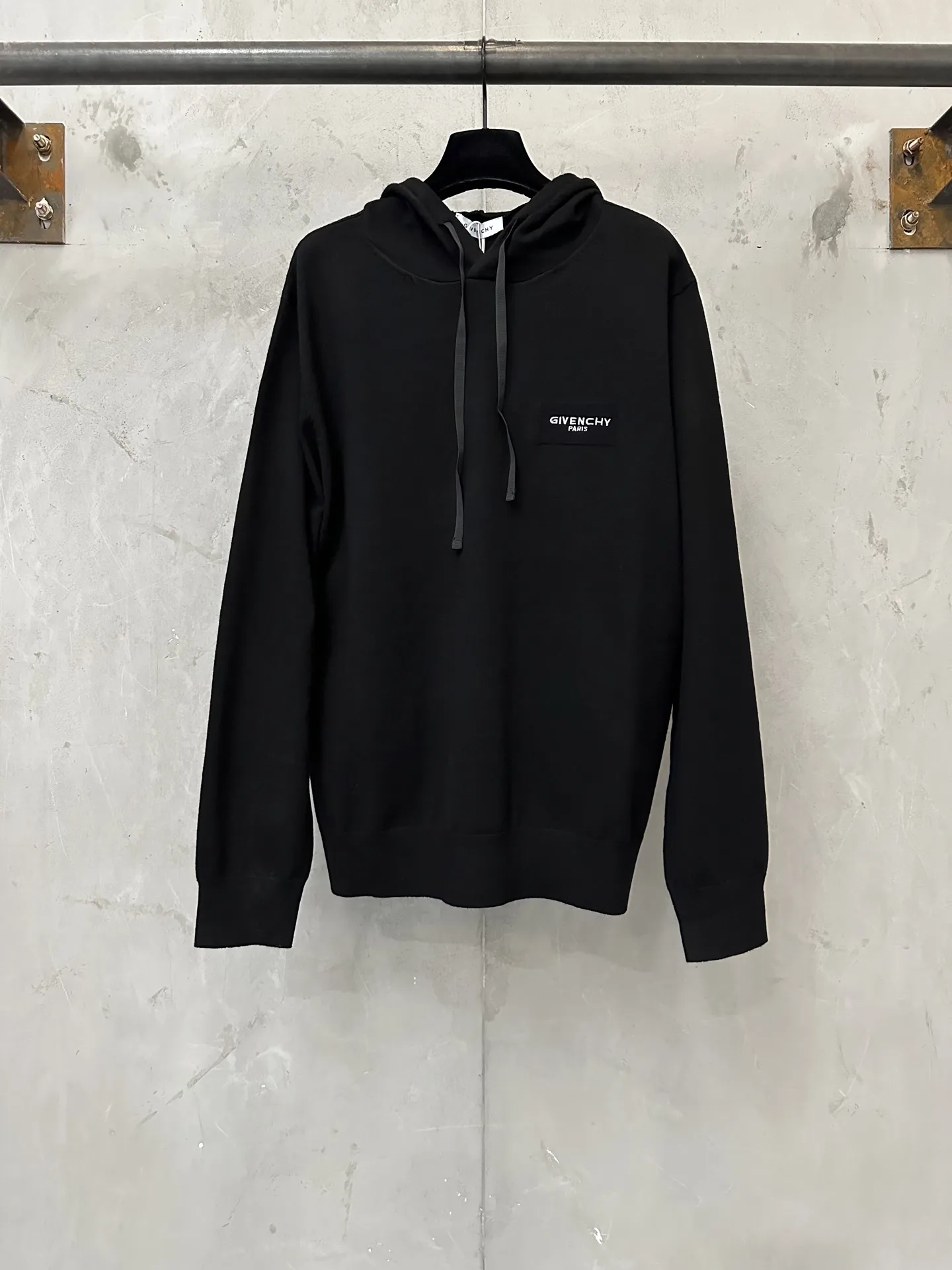 Paris Logo Embroidered Wool-Blend Hoodie D28024387