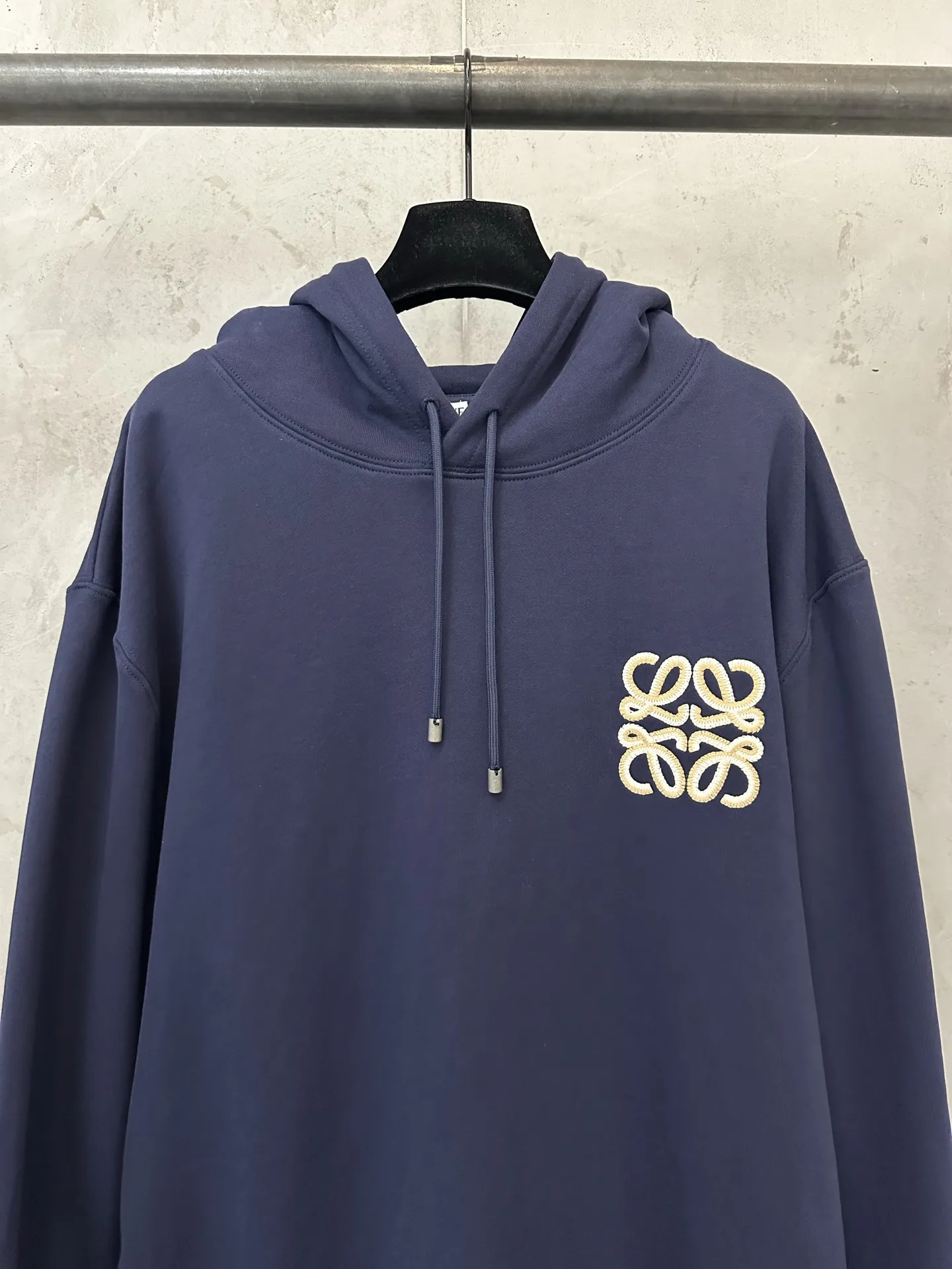 Anagram Embroidered Cotton-Jersey Hoodie D28024394 — view 3