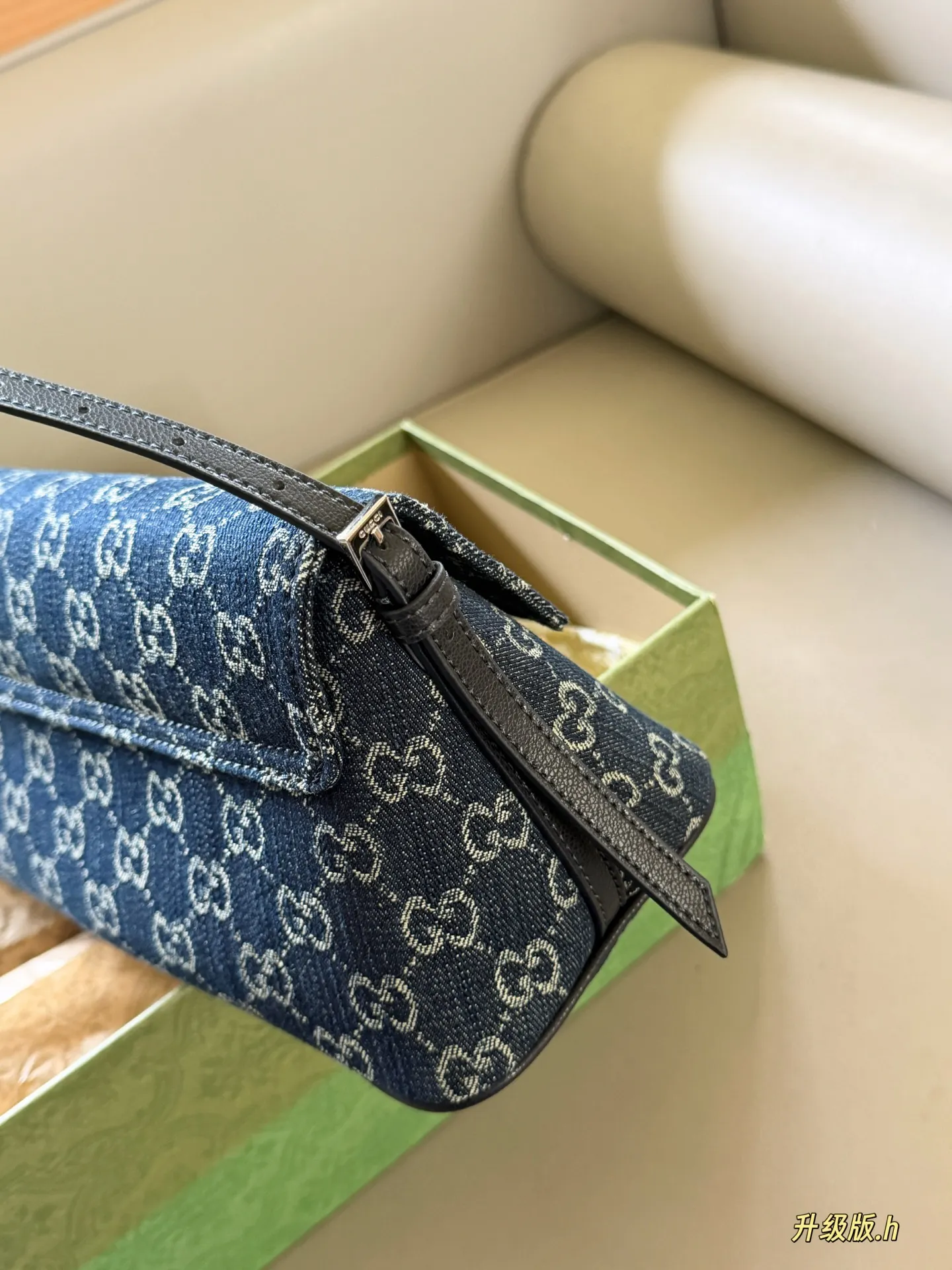 GG Monogram Denim Shoulder Bag D28017841 — view 4