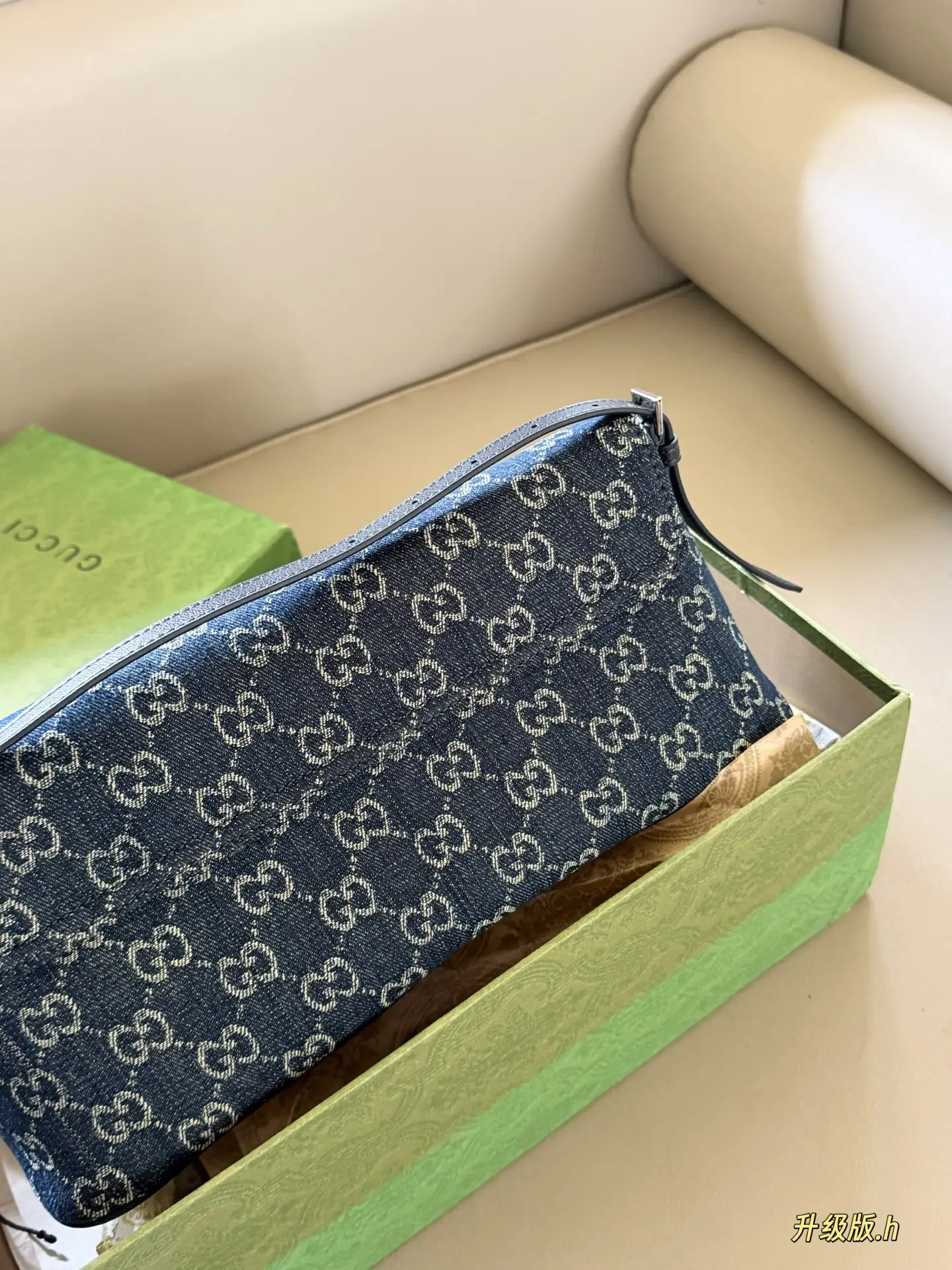 GG Monogram Denim Shoulder Bag D28017841 — view 5