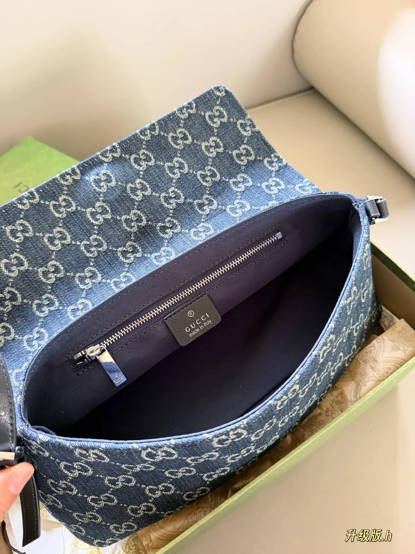 GG Monogram Denim Shoulder Bag D28017841 — view 8