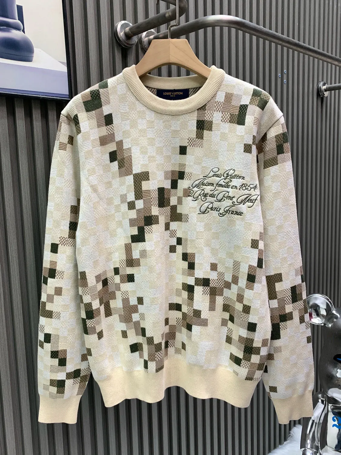 Damier Camouflage Intarsia Cotton Sweater D28014548