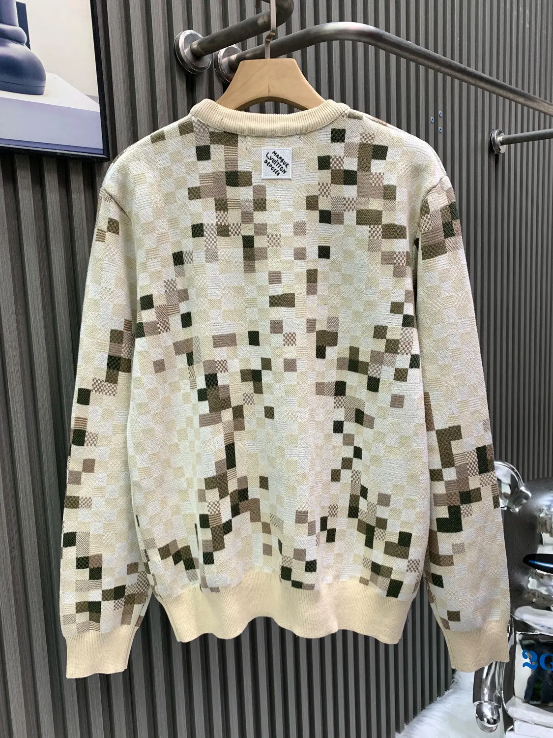 Damier Camouflage Intarsia Cotton Sweater D28014548 — view 2