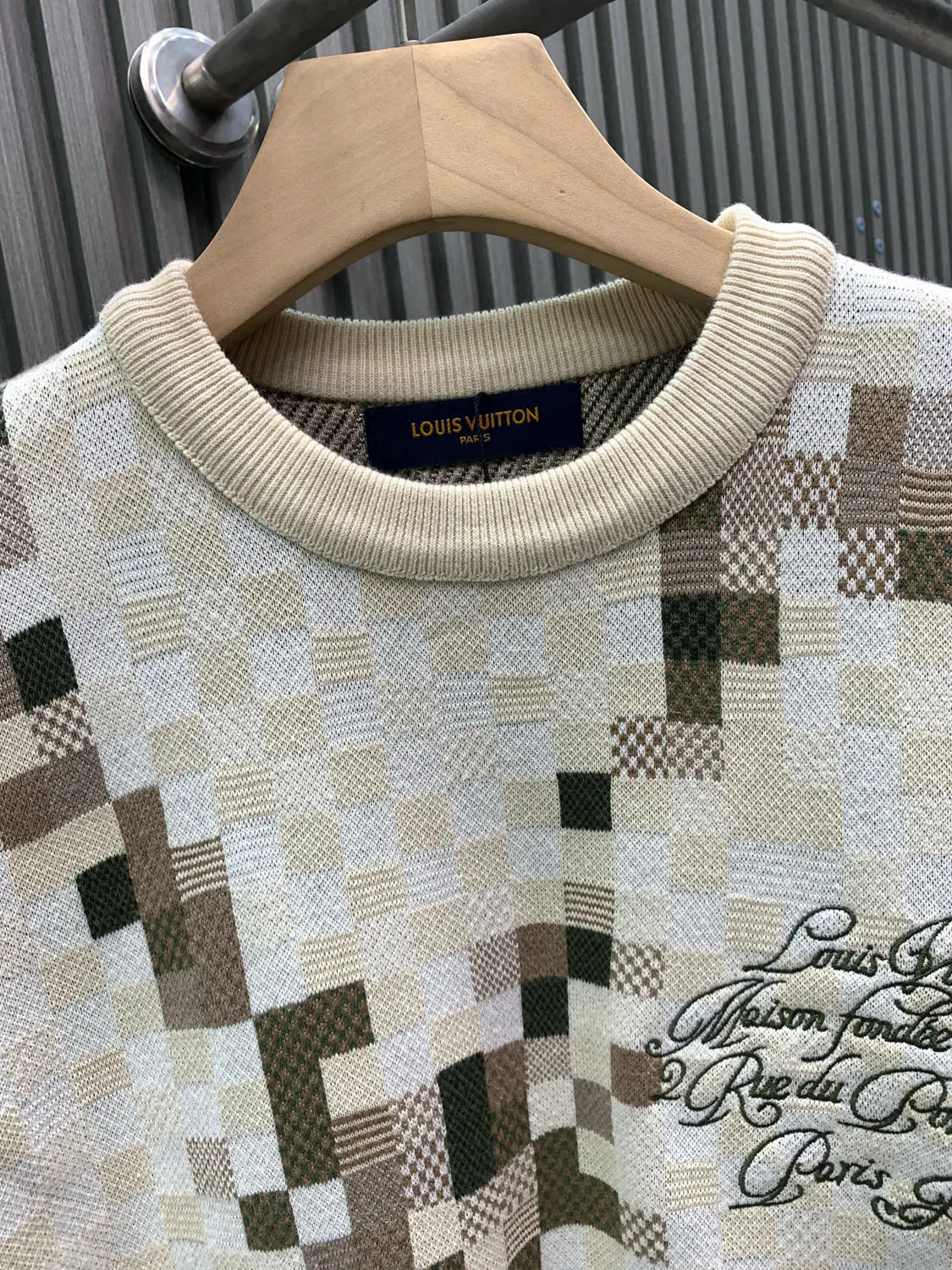 Damier Camouflage Intarsia Cotton Sweater D28014548 — view 3