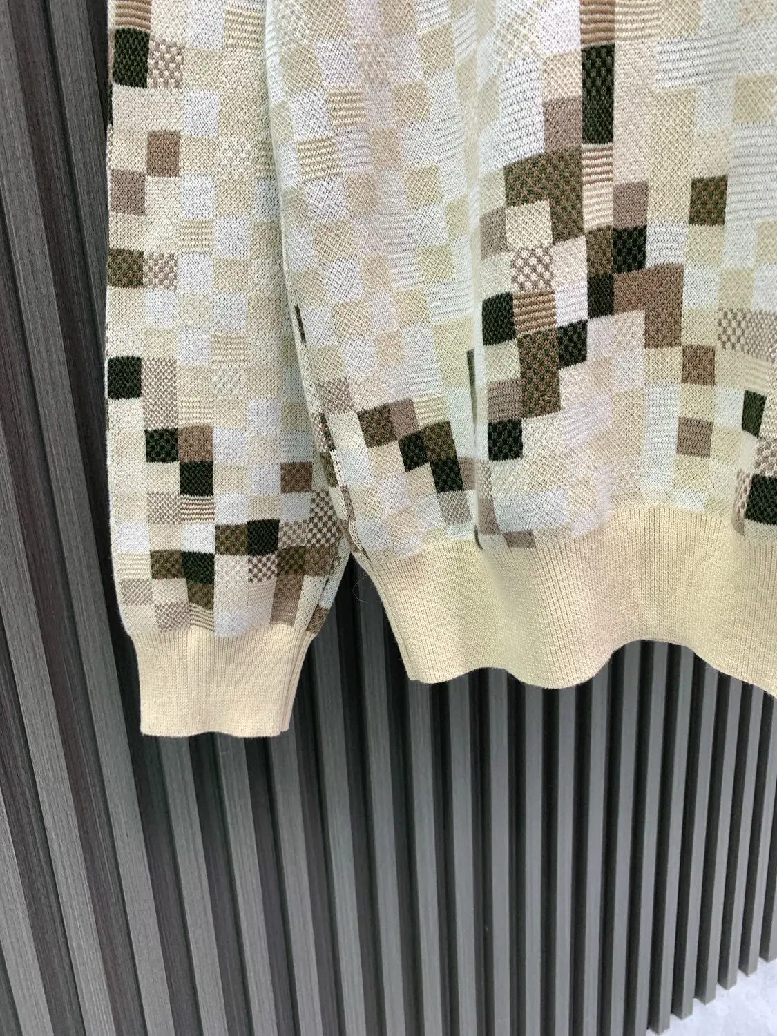 Damier Camouflage Intarsia Cotton Sweater D28014548 — view 7