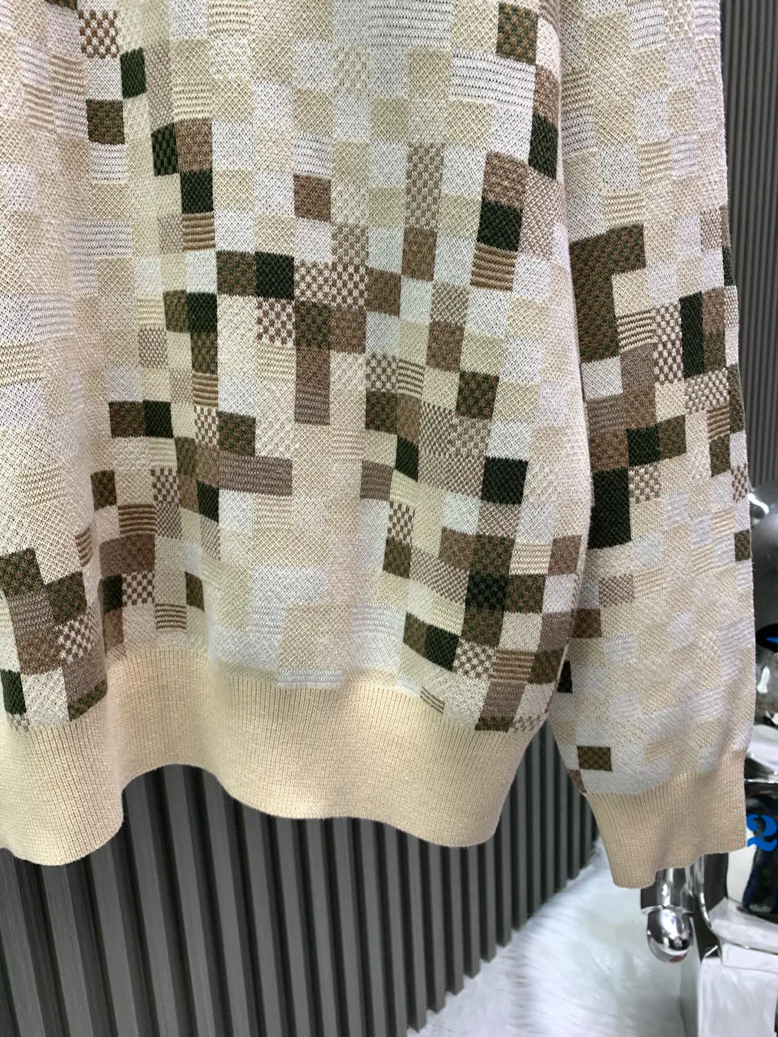 Damier Camouflage Intarsia Cotton Sweater D28014548 — view 8
