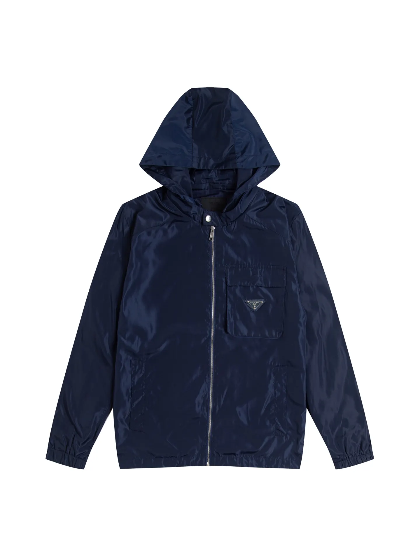 Logo-Plaque Hooded Windbreaker Jacket D28016492