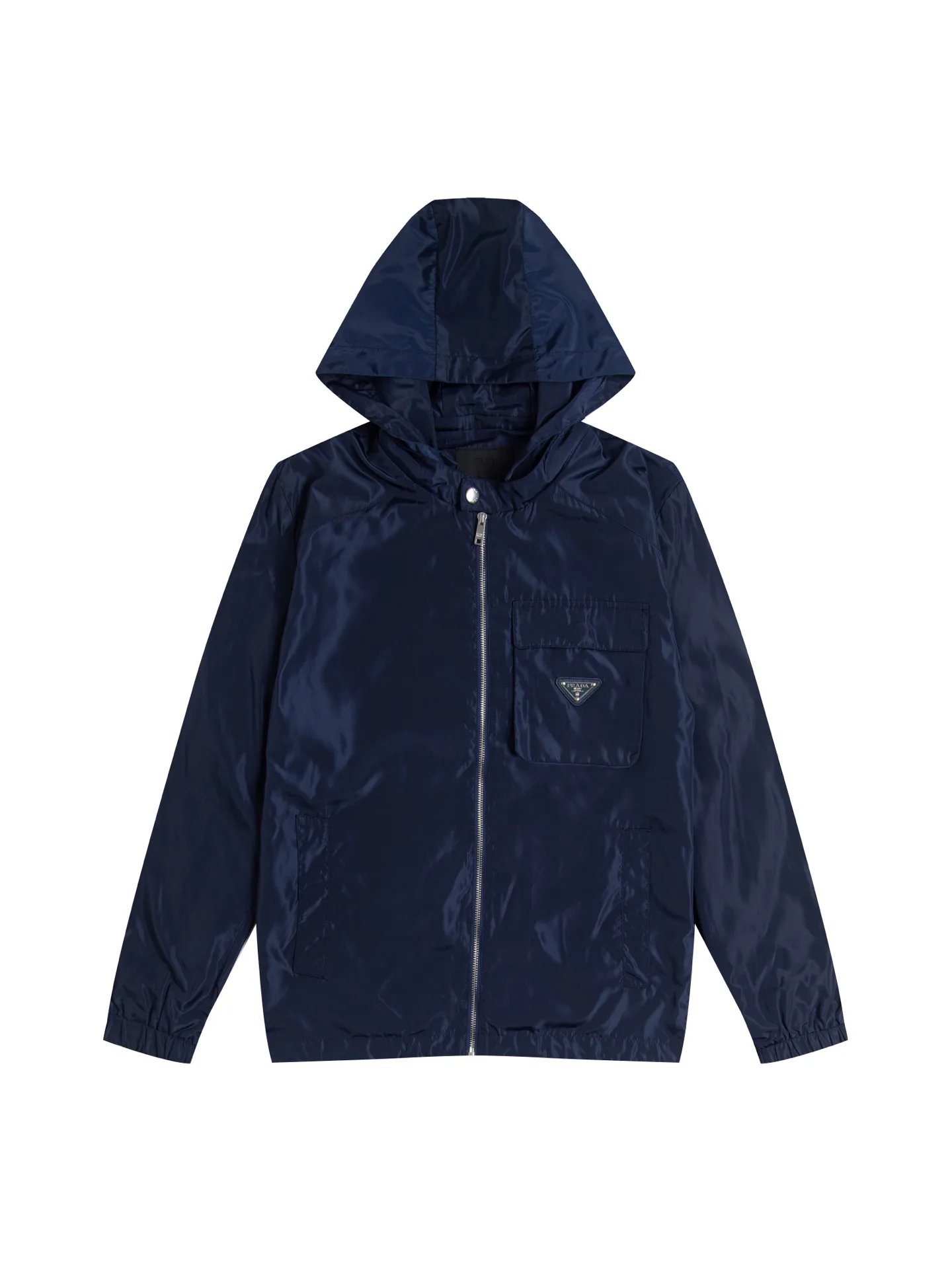 Logo-Plaque Hooded Windbreaker Jacket D28016492