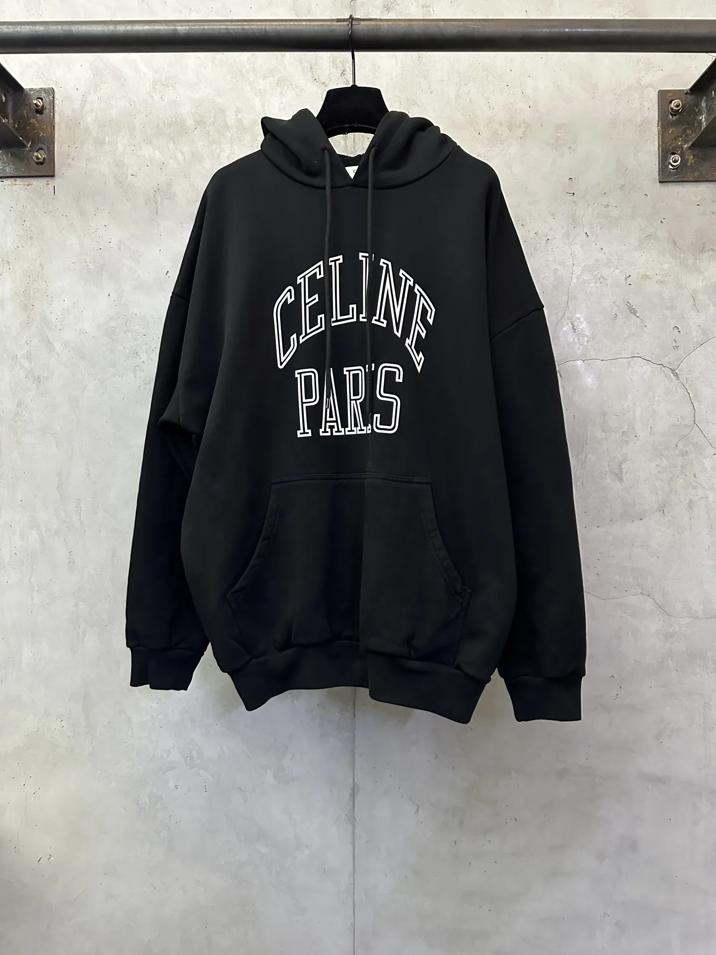 Logo-Flocked Heavyweight Cotton Hoodie D28020159