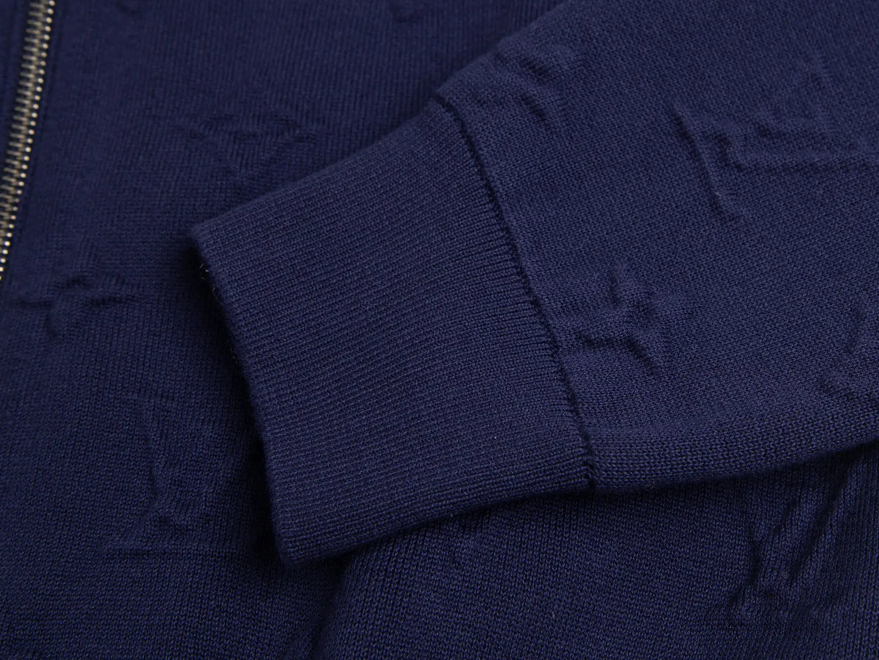 Monogram Embossed Cashmere-Blend Zip-Up Cardigan D28516414 — view 9