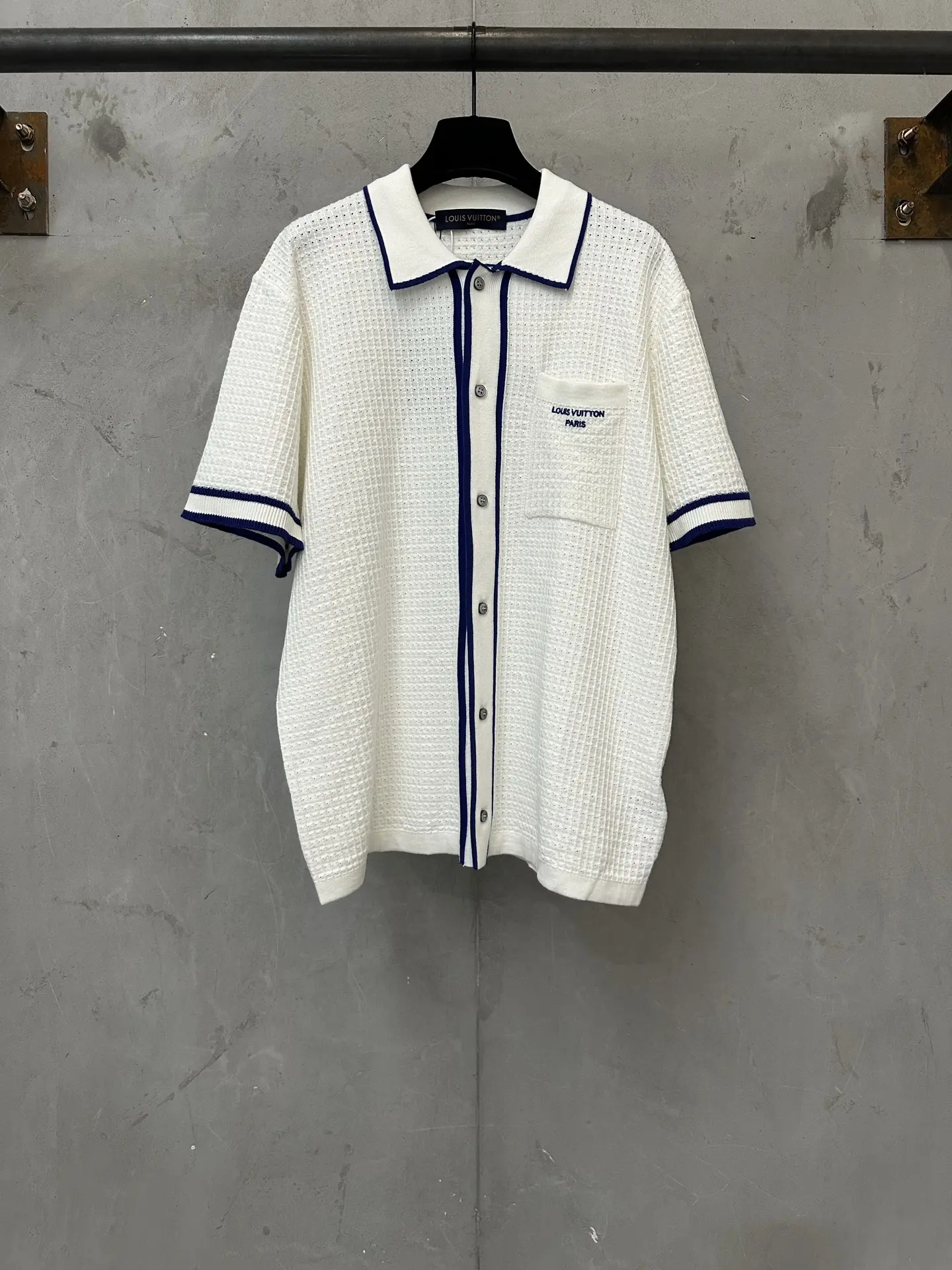 Logo-Embroidered Waffle-Knit Short-Sleeve Shirt D28520165