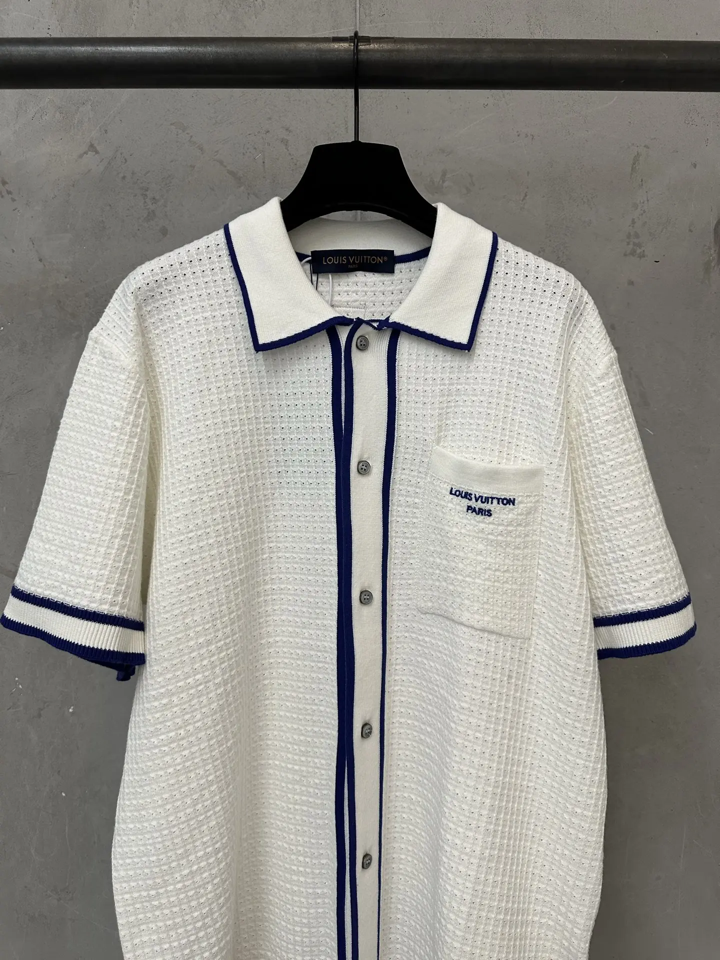 Logo-Embroidered Waffle-Knit Short-Sleeve Shirt D28520165 — view 3