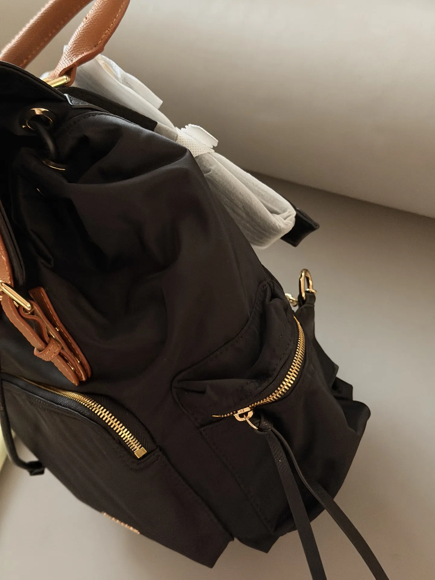 Nylon & Leather Mini Backpack D28518225 — view 3