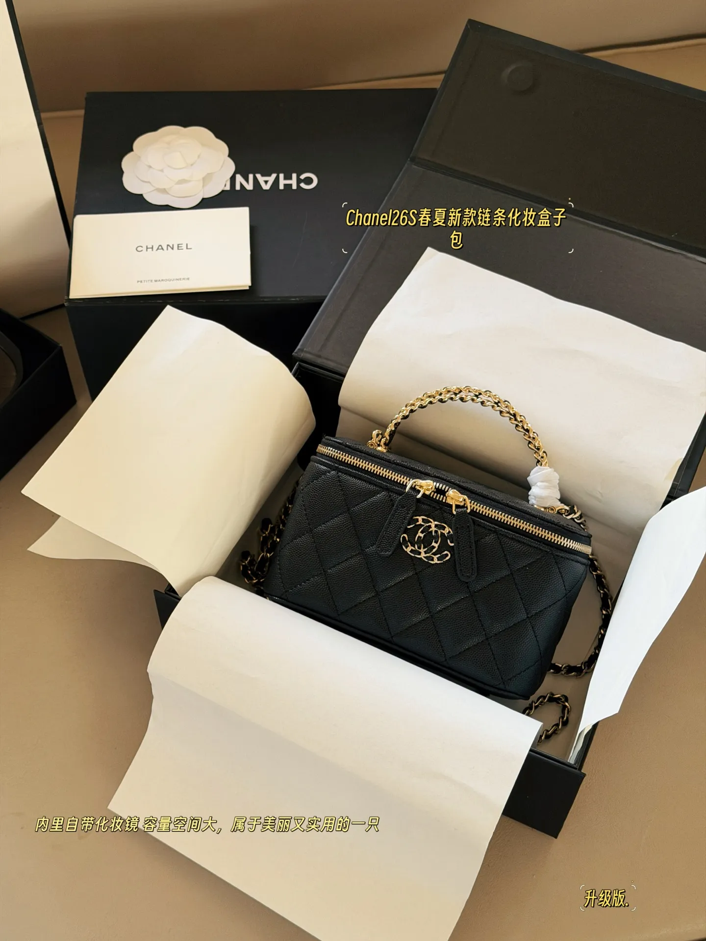 Quilted Vanity Case with Chain Strap D28518168