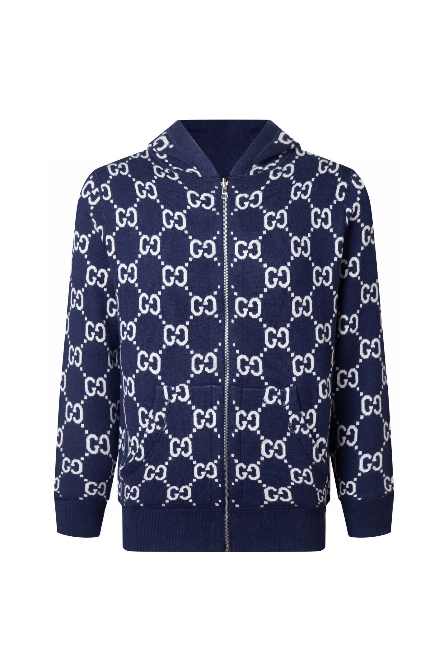 Reversible Monogram Cashmere-Blend Zip-Up Hoodie D28516406 — view 3