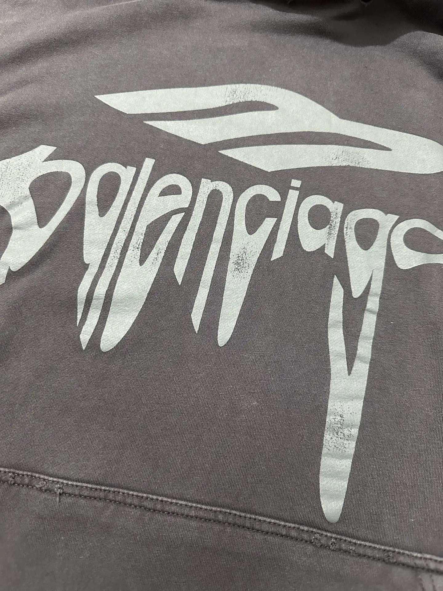 Logo Print Distressed Cotton-Jersey Hoodie D29020179 — view 7