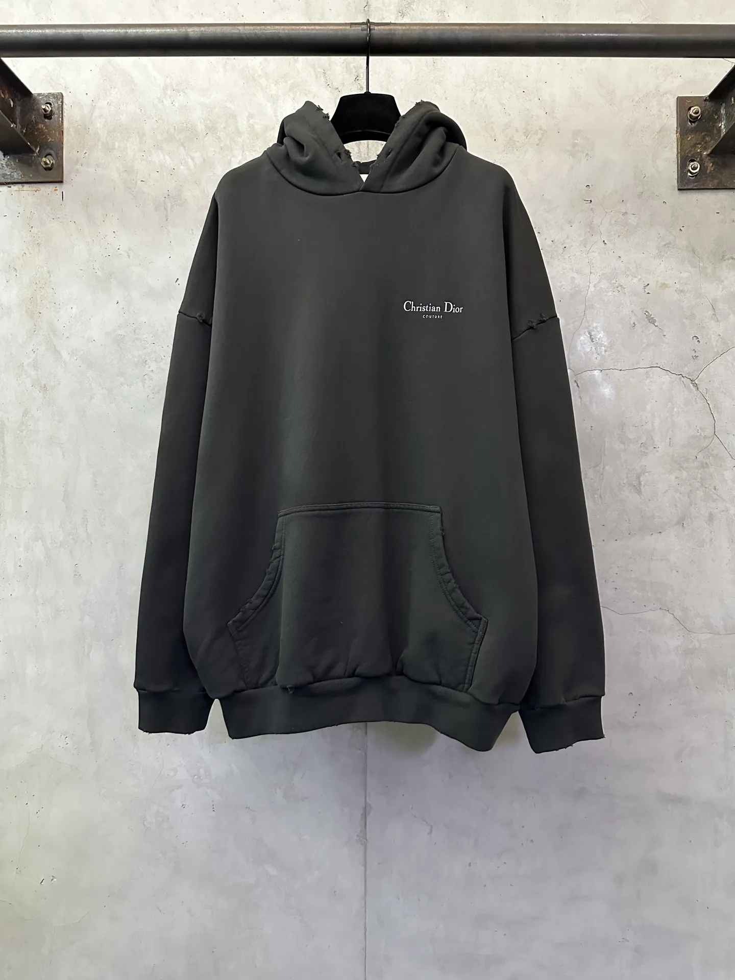 Distressed Logo-Print Cotton-Jersey Hoodie D29021834