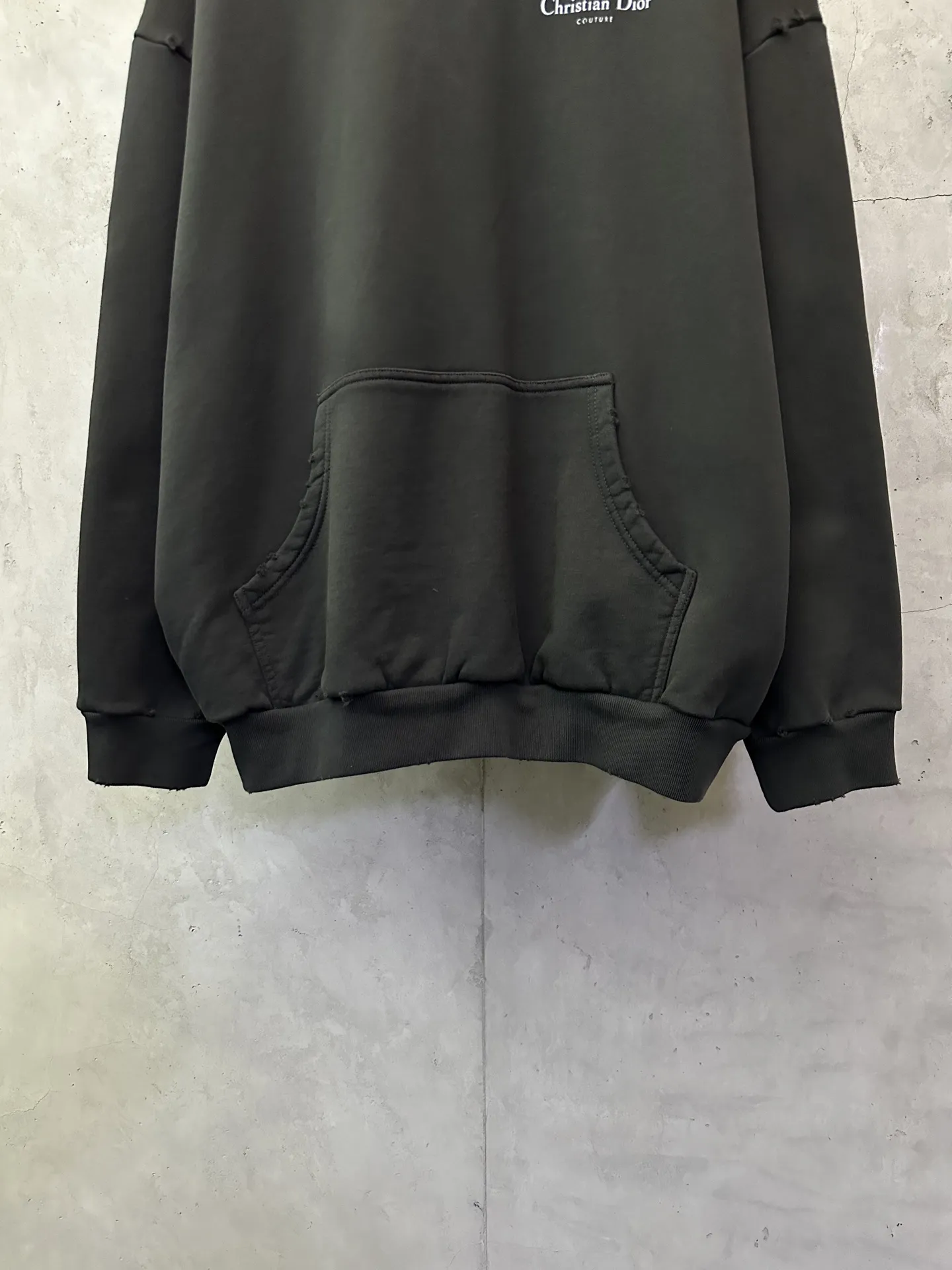 Distressed Logo-Print Cotton-Jersey Hoodie D29021834 — view 4