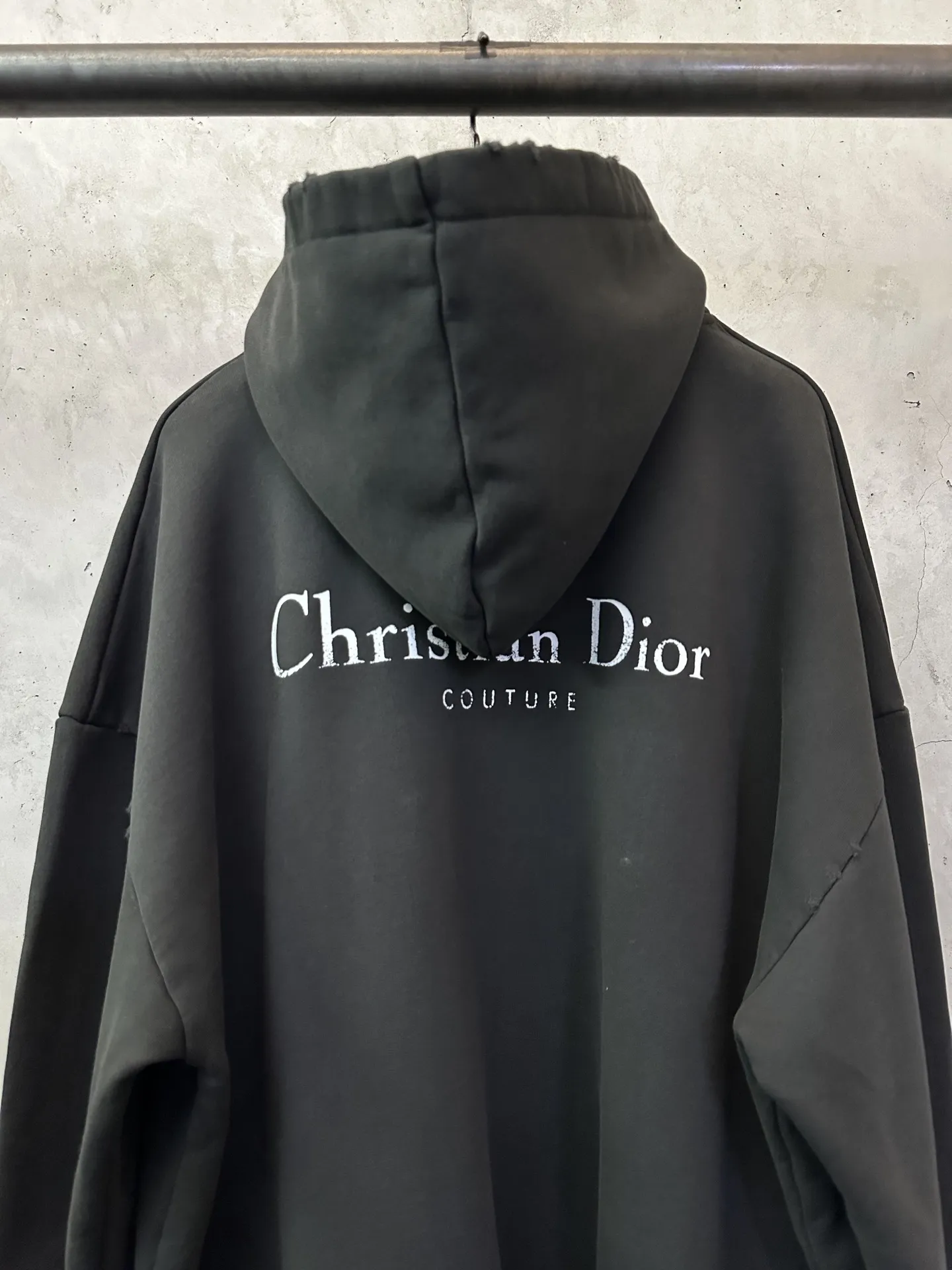 Distressed Logo-Print Cotton-Jersey Hoodie D29021834 — view 5