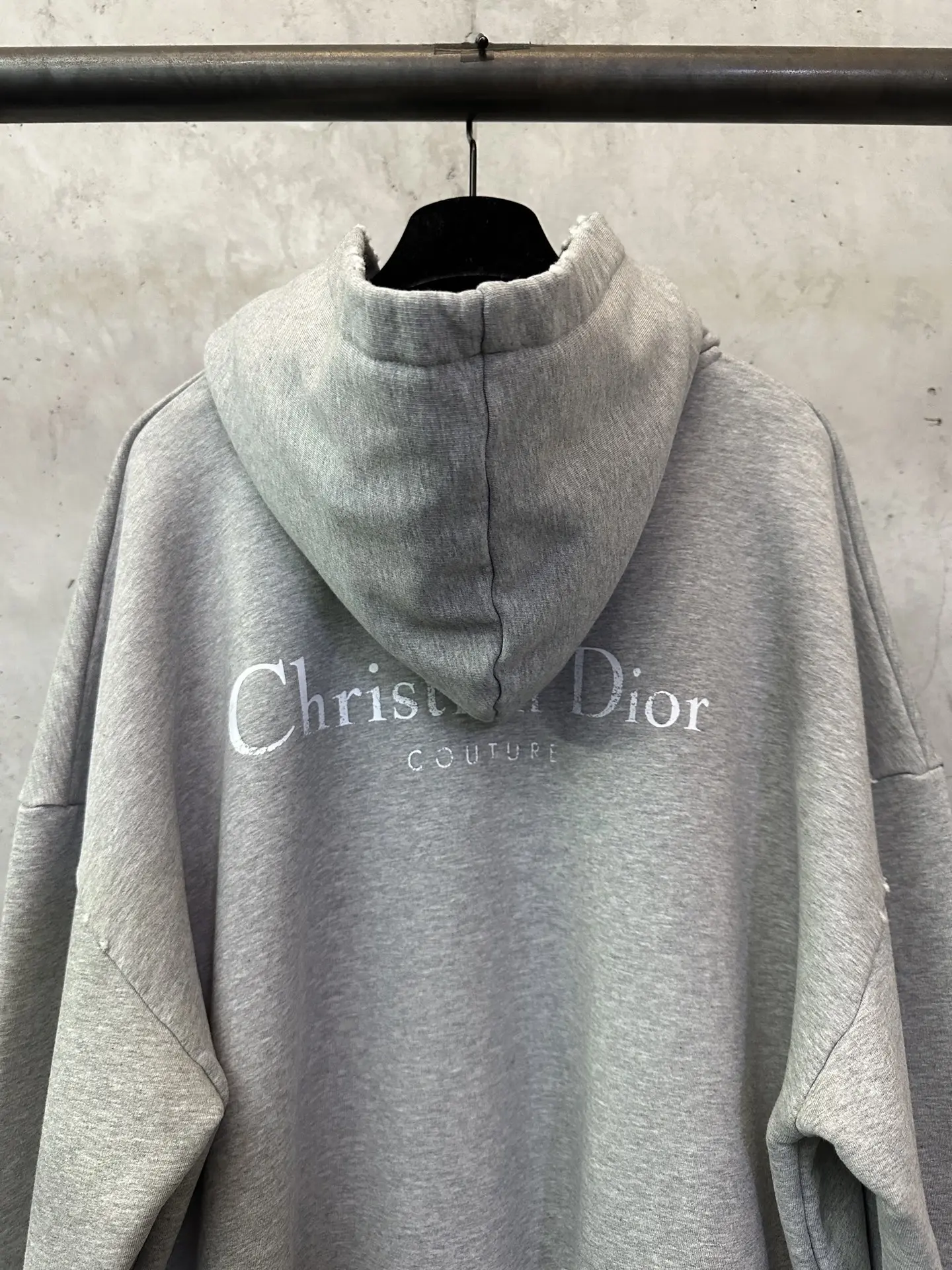Logo Print Distressed Cotton-Jersey Hoodie D29021835 — view 5