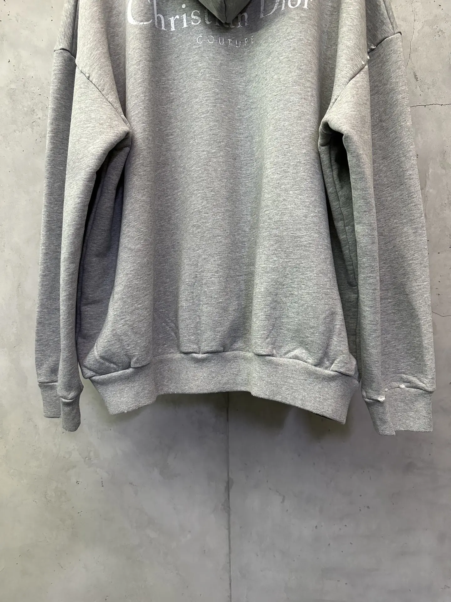 Logo Print Distressed Cotton-Jersey Hoodie D29021835 — view 6