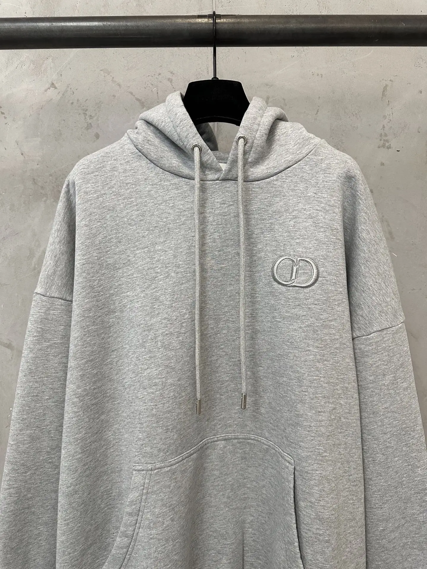 CD Icon Embroidered Cotton-Jersey Hoodie D29020133 — view 3