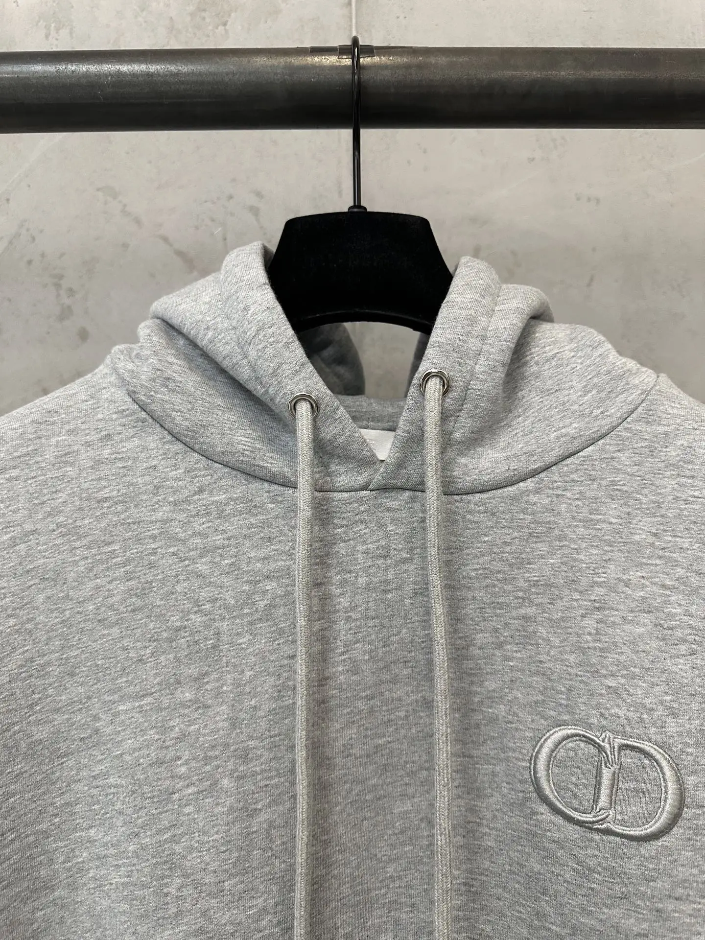 CD Icon Embroidered Cotton-Jersey Hoodie D29020133 — view 5
