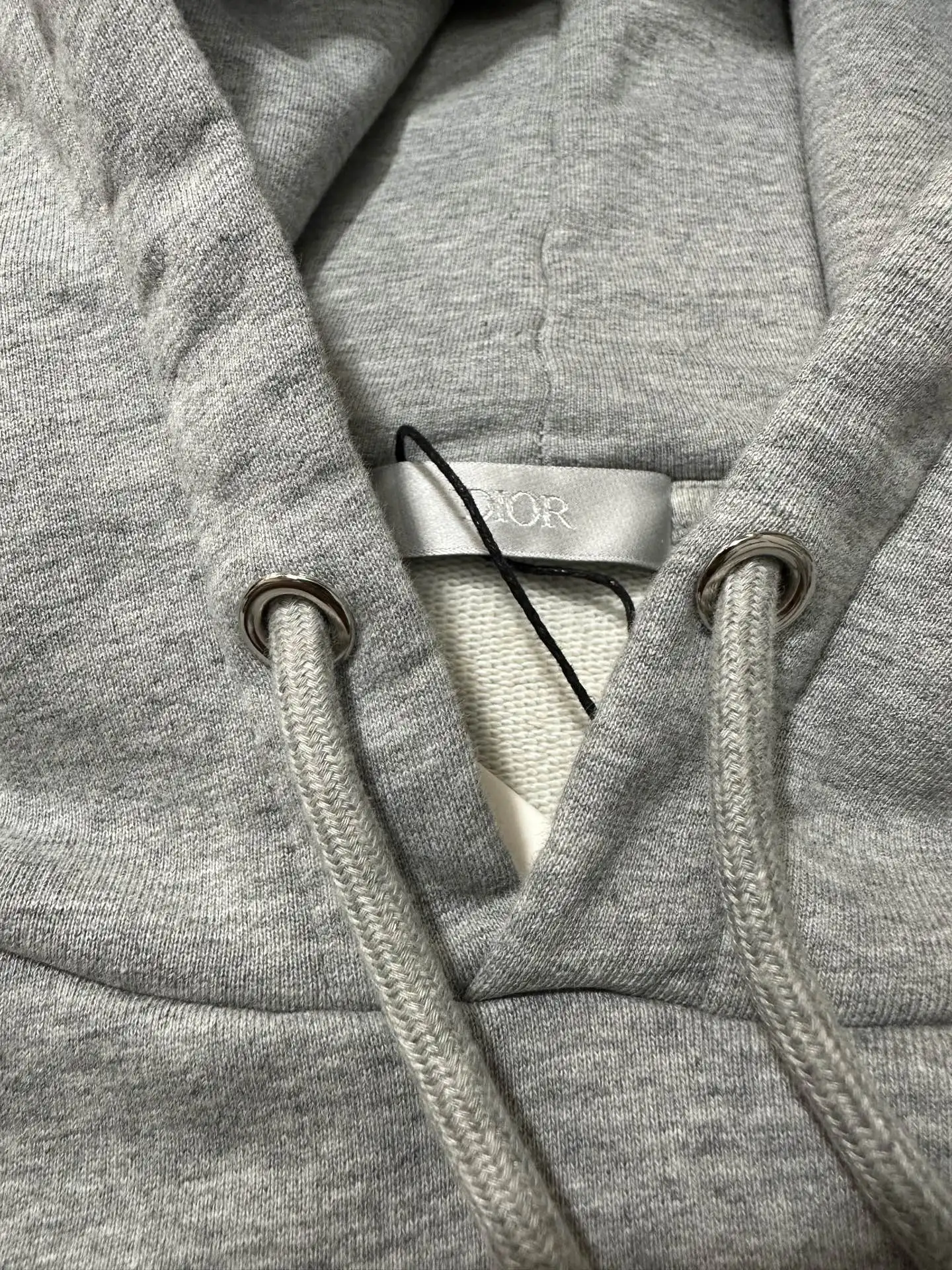 CD Icon Embroidered Cotton-Jersey Hoodie D29020133 — view 6