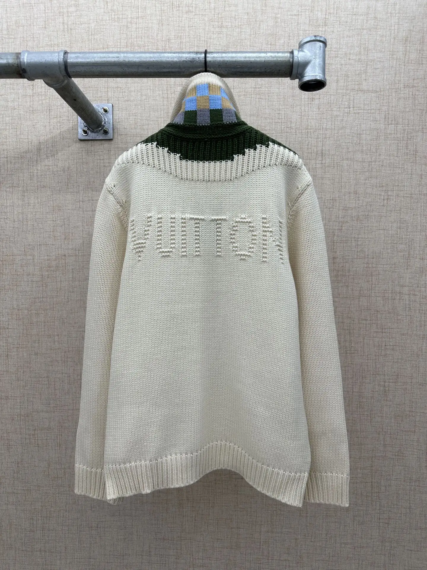 Contrast Collar Cashmere-Blend Zip-Up Cardigan D29516394 — view 2