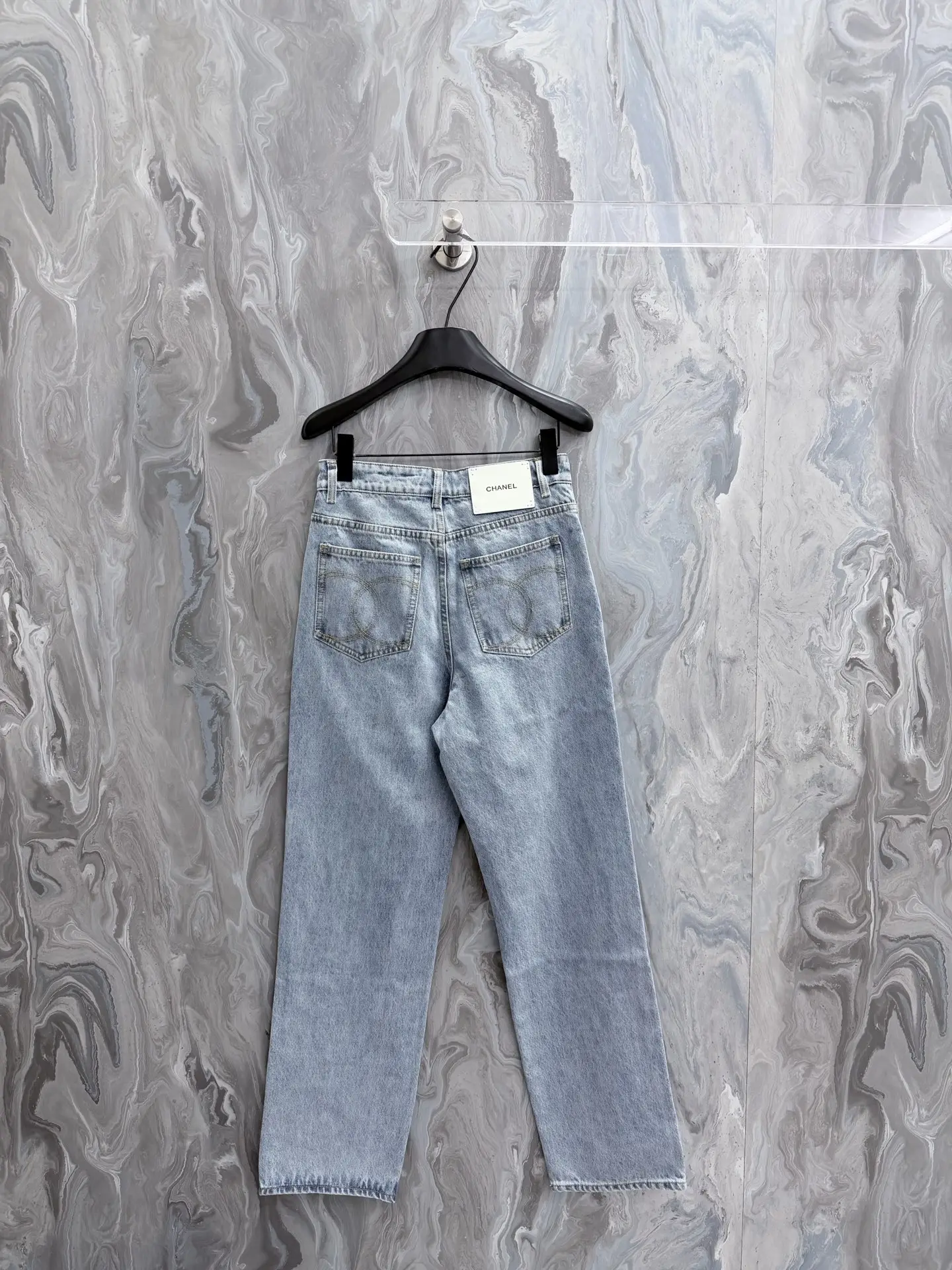 High-Rise Straight-Leg Acid Wash Jeans D29519136 — view 2