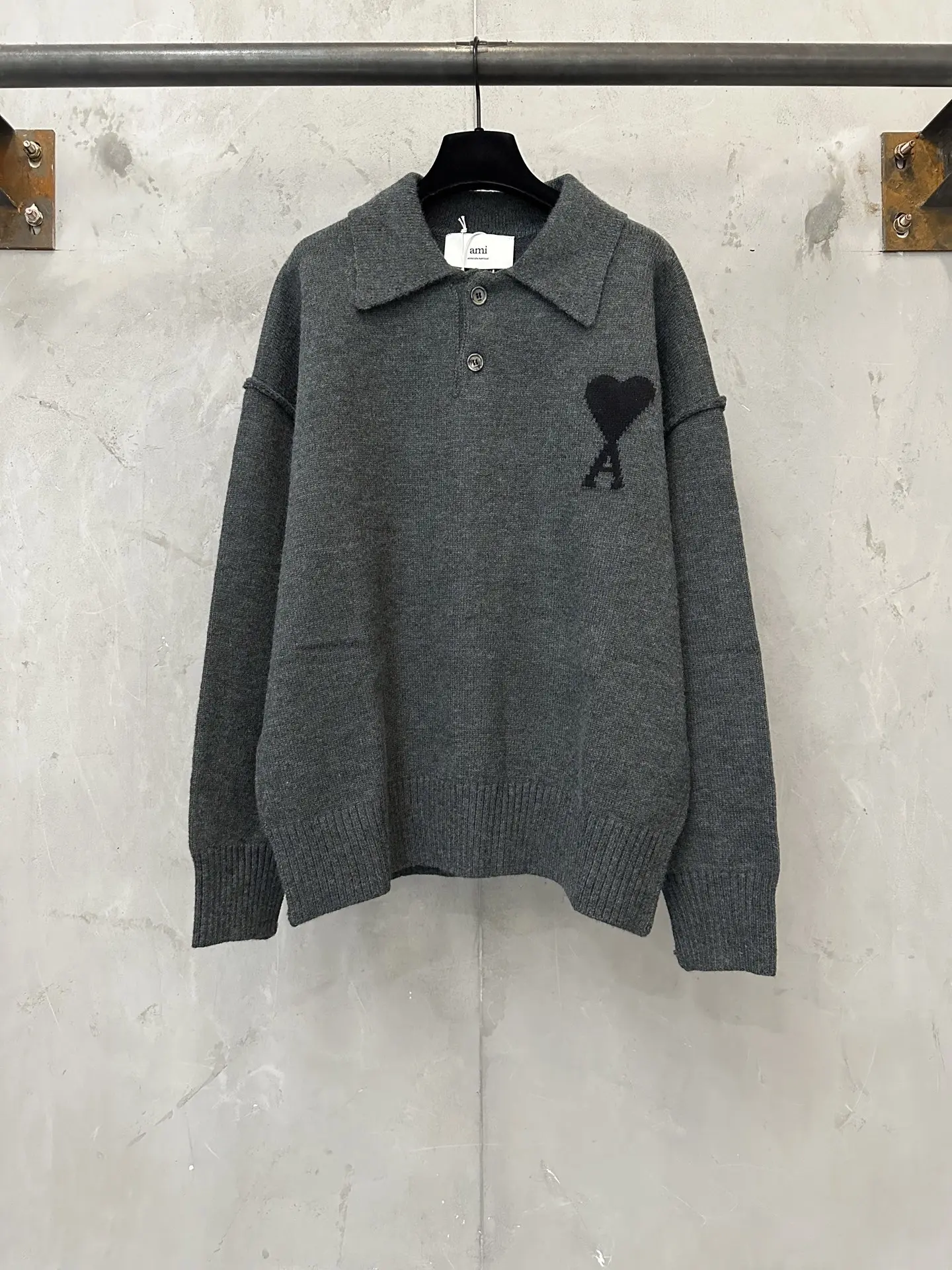 Ami de Coeur Alpaca-Blend Knit Polo Sweater D30024396