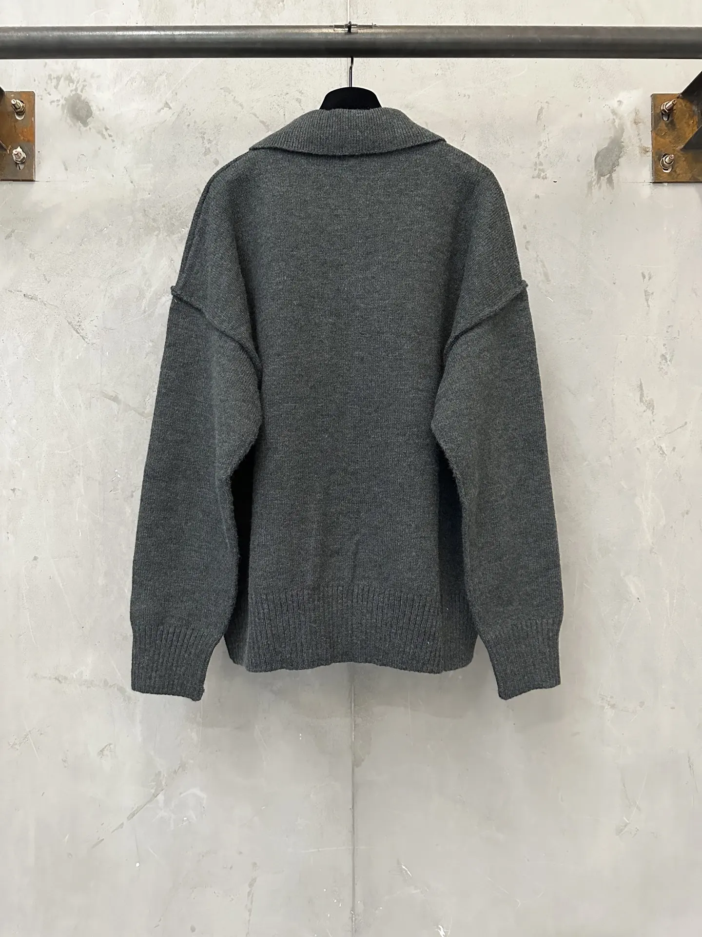 Ami de Coeur Alpaca-Blend Knit Polo Sweater D30024396 — view 2