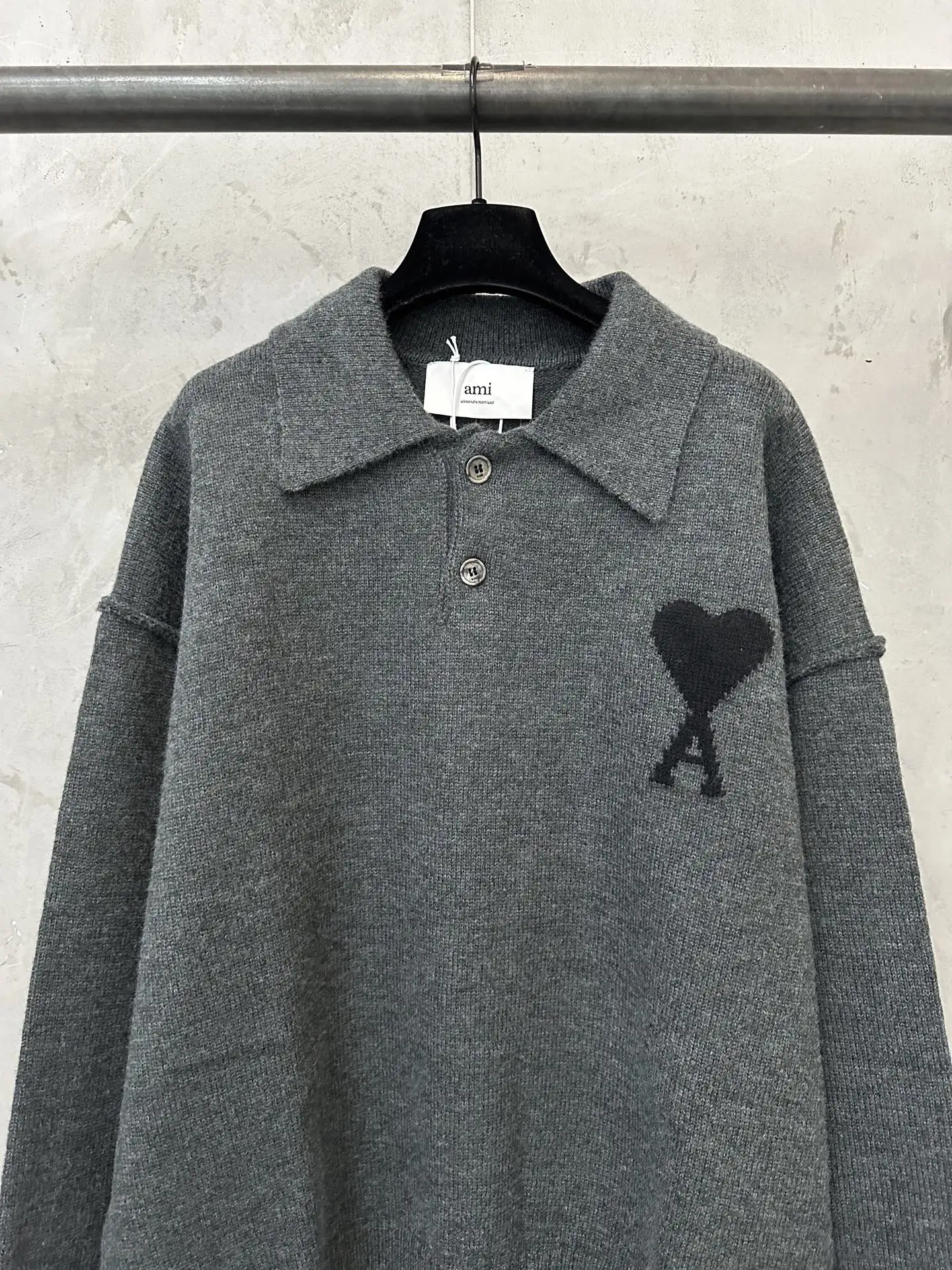 Ami de Coeur Alpaca-Blend Knit Polo Sweater D30024396 — view 3
