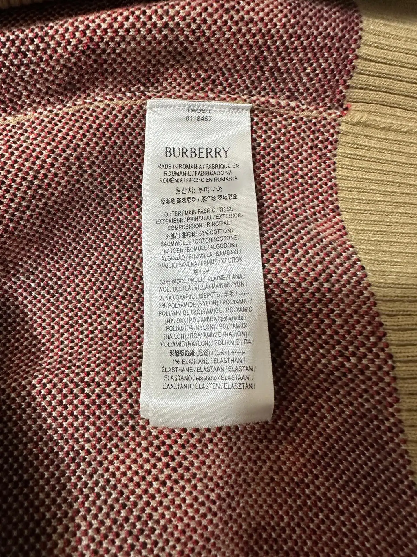 Check Jacquard Wool-Blend Sweater D30024413 — view 9