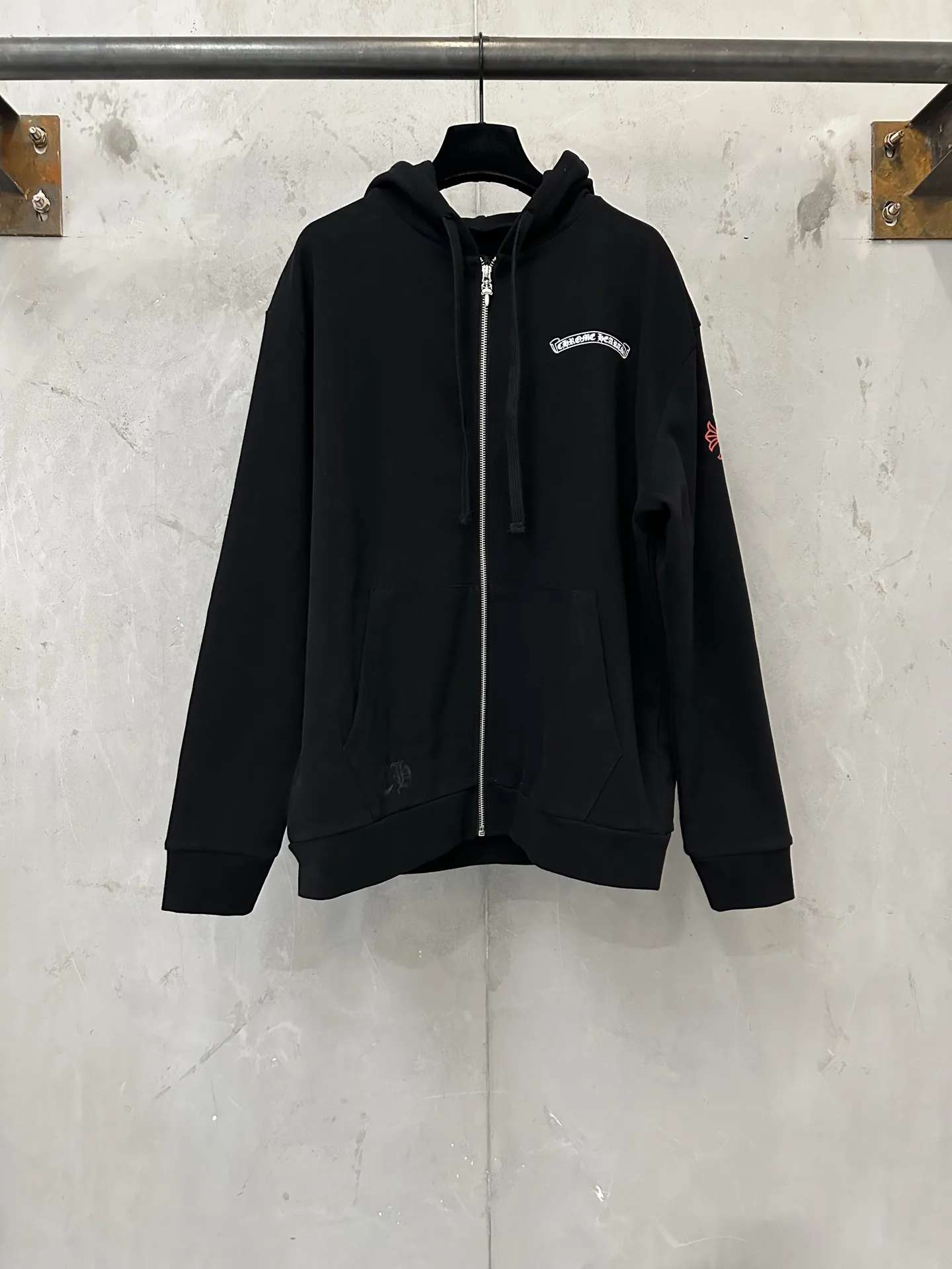 Logo-Print Zip-Up Cotton Hoodie D30024435