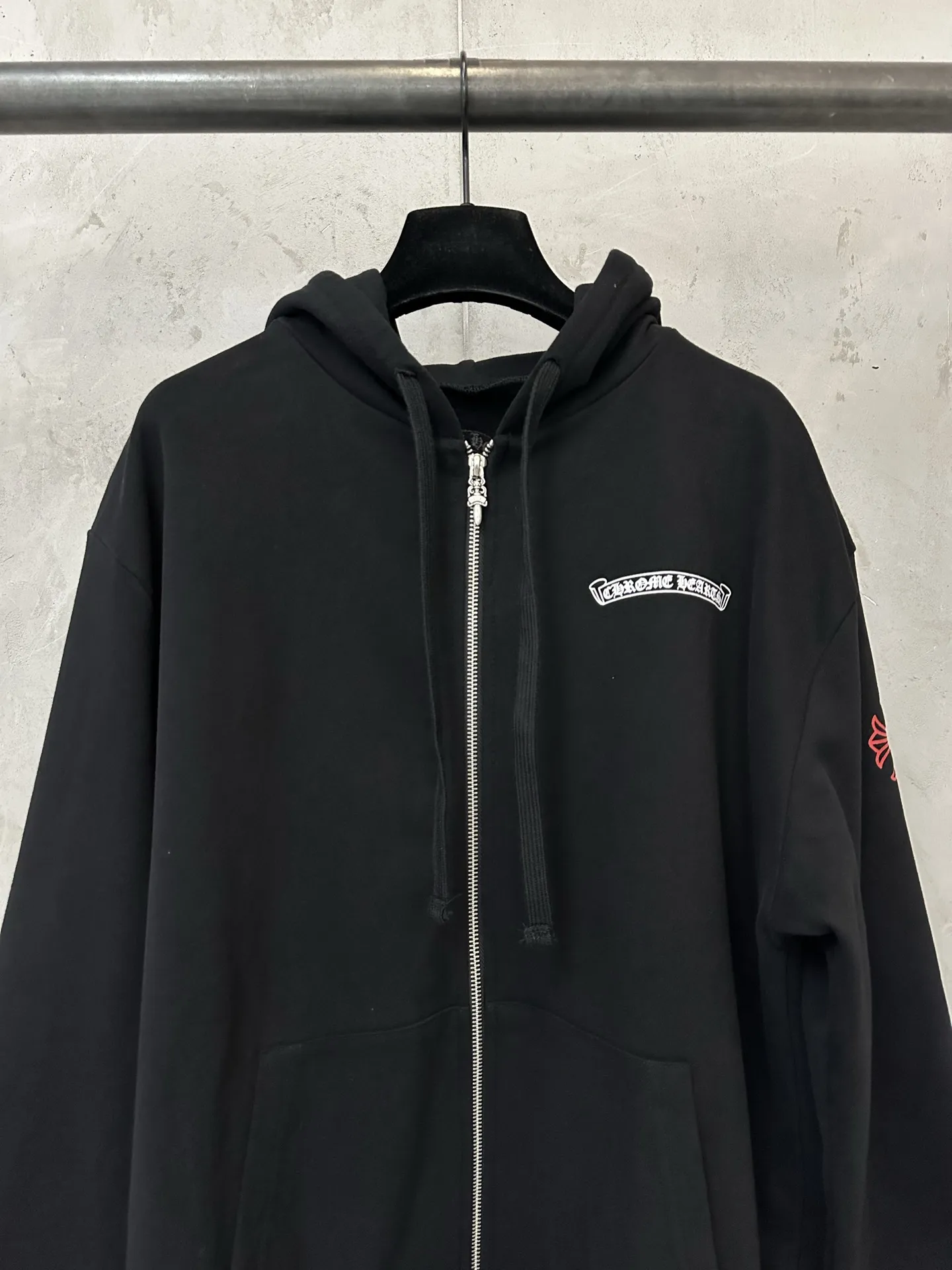 Logo-Print Zip-Up Cotton Hoodie D30024435 — view 3