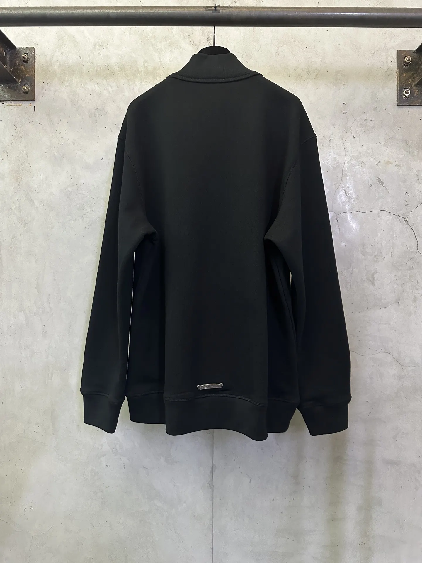 Chrome Hearts Leather Cross Patch Half-Zip Sweatshirt D30025046 — view 2